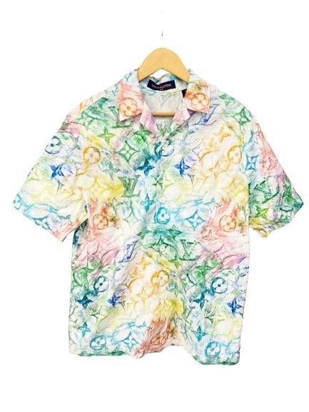 Image of Louis Vuitton Rainbow Monogram Camp Collar Shirt, Men's (Size Small)