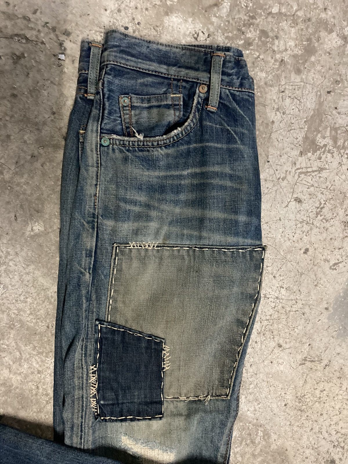 Edwin Rare‼️Edwin Distressed Patchwork Denim Jeans Size US 28 / EU 44 - 4 Thumbnail