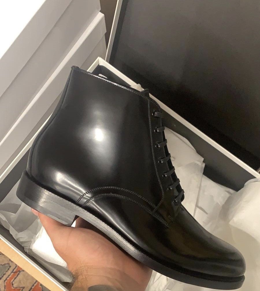 CELINE 26S LACE-UP HIGH-TOP BOOTS 45 MM IN BLACK CALFSKIN main image 0