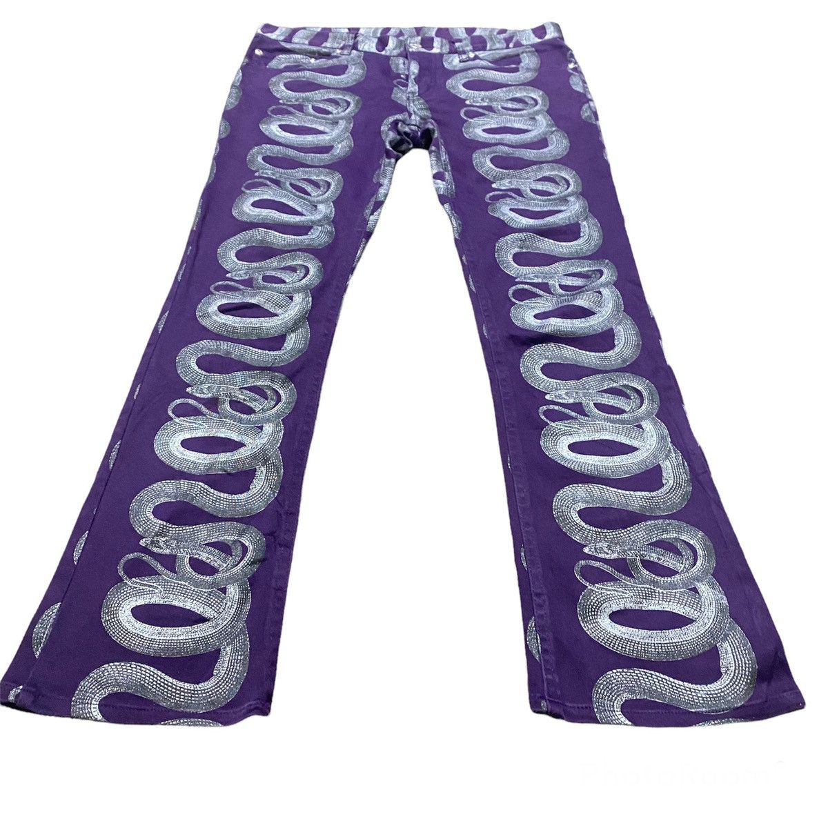 Hysteric Glamour Vintage 90s Hysteric Glamour Snake Flare Pants Size 29" - 3 Thumbnail