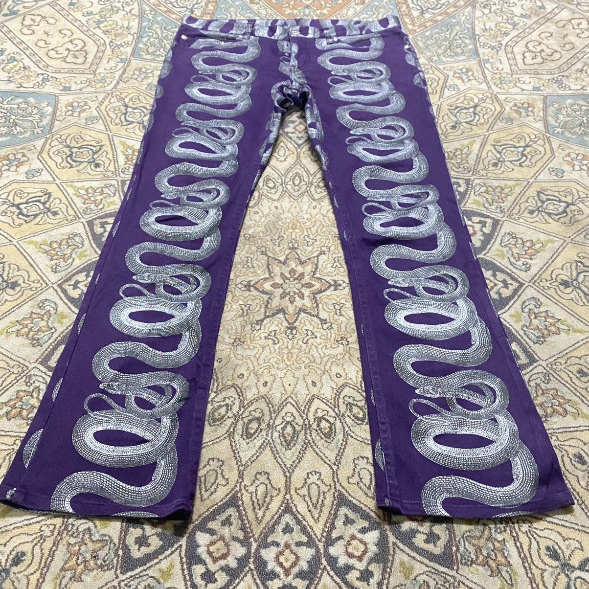 Hysteric Glamour Vintage 90s Hysteric Glamour Snake Flare Pants Size 29" - 4 Thumbnail