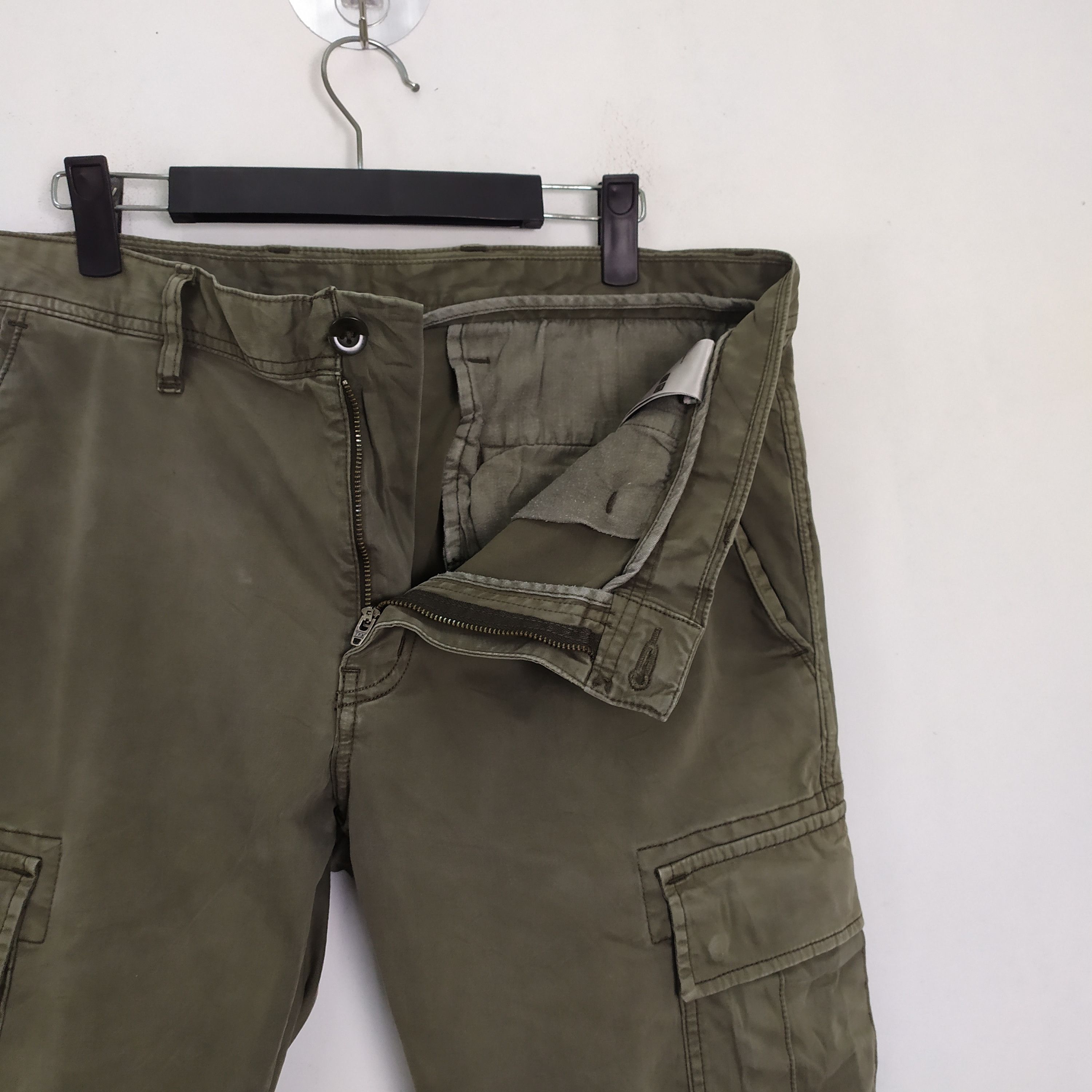 Japanese Brand VINTAGE GREEN FADED STREETWEAR CARGO PANTS Size US 34 / EU 50 - 4 Thumbnail