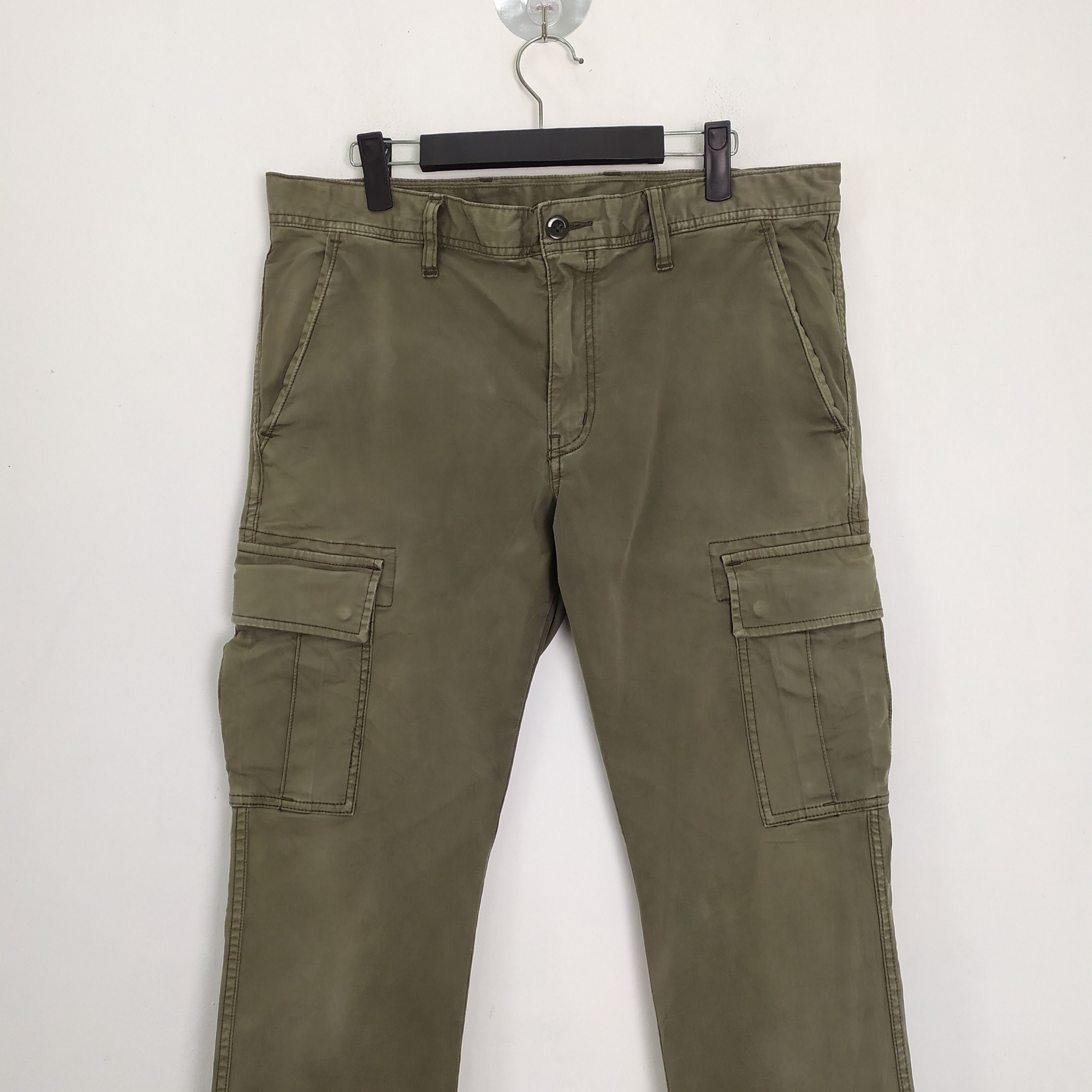 Japanese Brand VINTAGE GREEN FADED STREETWEAR CARGO PANTS Size US 34 / EU 50 - 2 Thumbnail