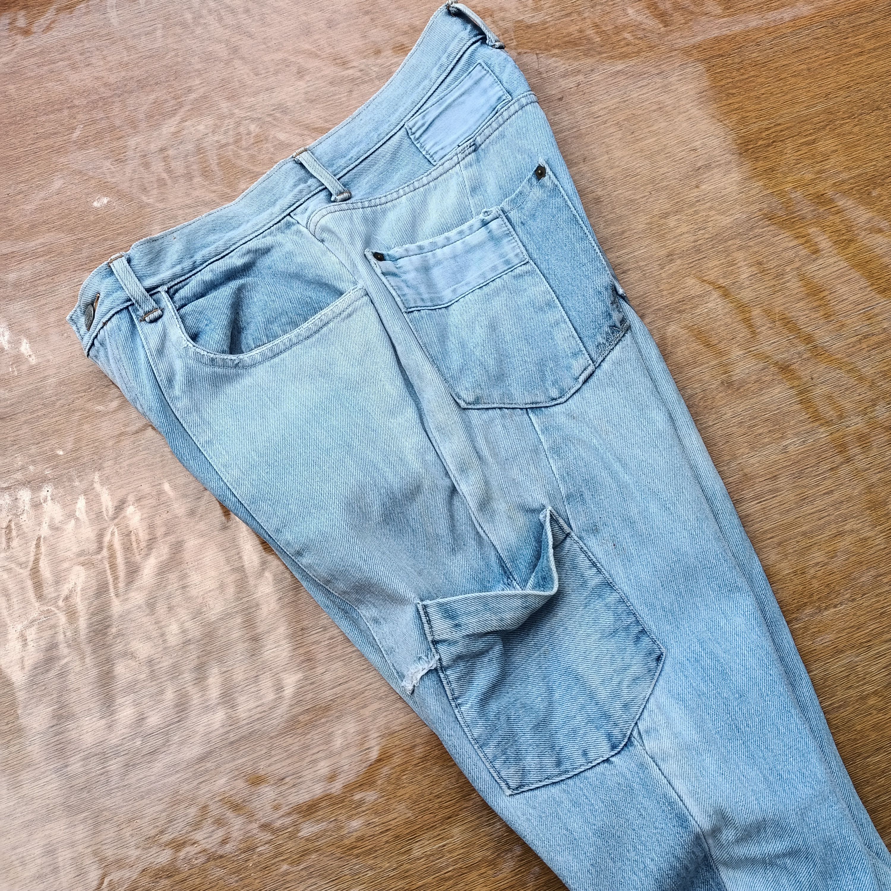 Blue Blue Japan Vintage iron HR. Market patchwork wide leg jeans Size US 30 / EU 46 - 9 Thumbnail