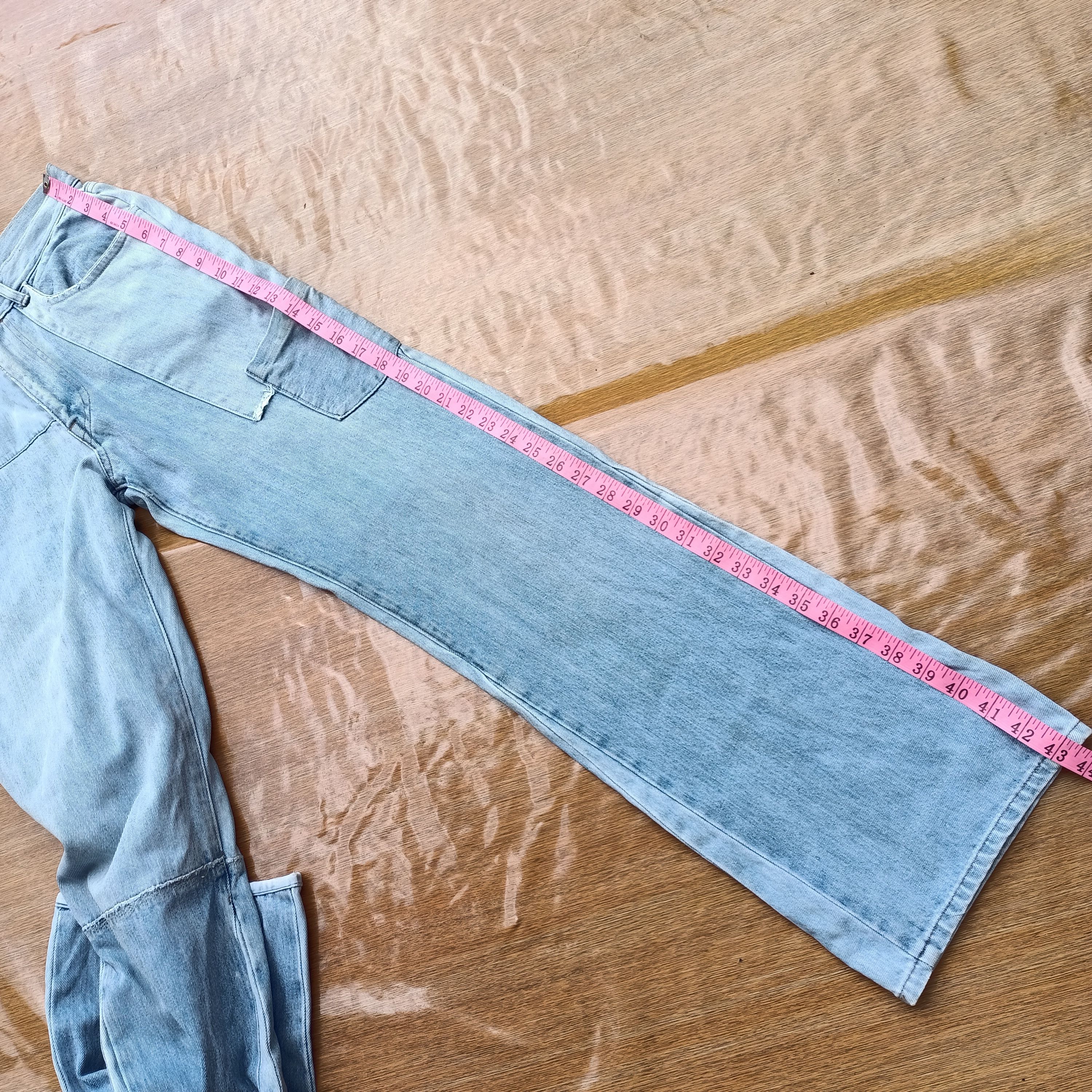 Blue Blue Japan Vintage iron HR. Market patchwork wide leg jeans Size US 30 / EU 46 - 12 Thumbnail