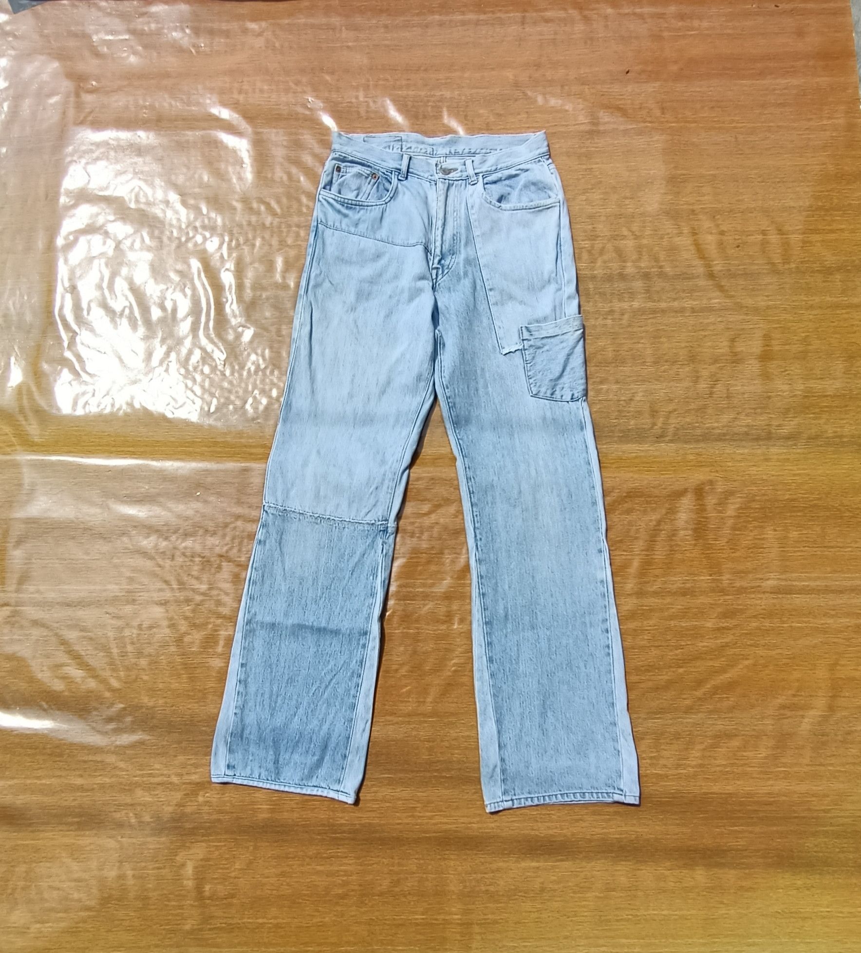 Blue Blue Japan Vintage iron HR. Market patchwork wide leg jeans Size US 30 / EU 46 - 1 Thumbnail