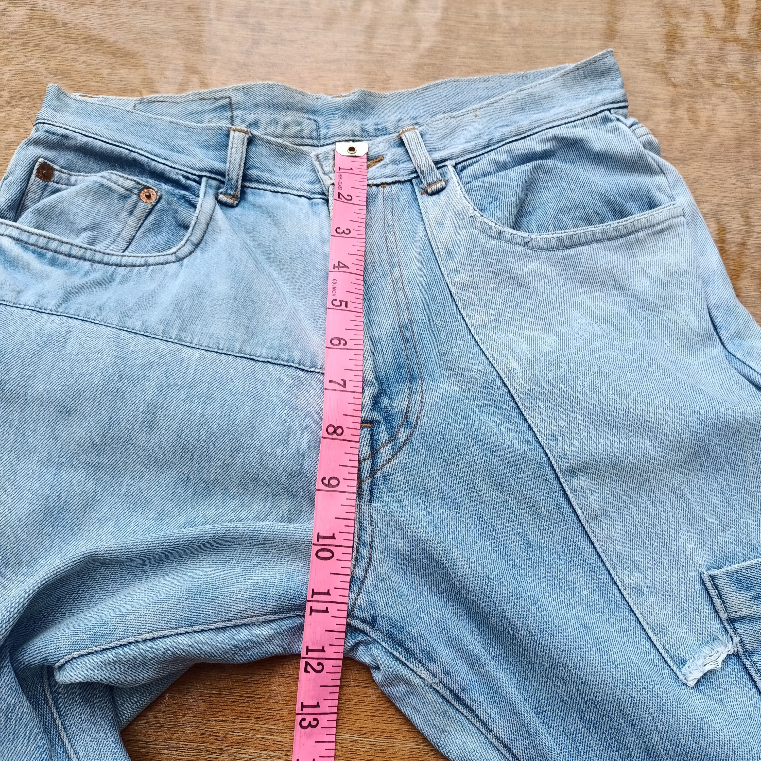 Blue Blue Japan Vintage iron HR. Market patchwork wide leg jeans Size US 30 / EU 46 - 11 Thumbnail