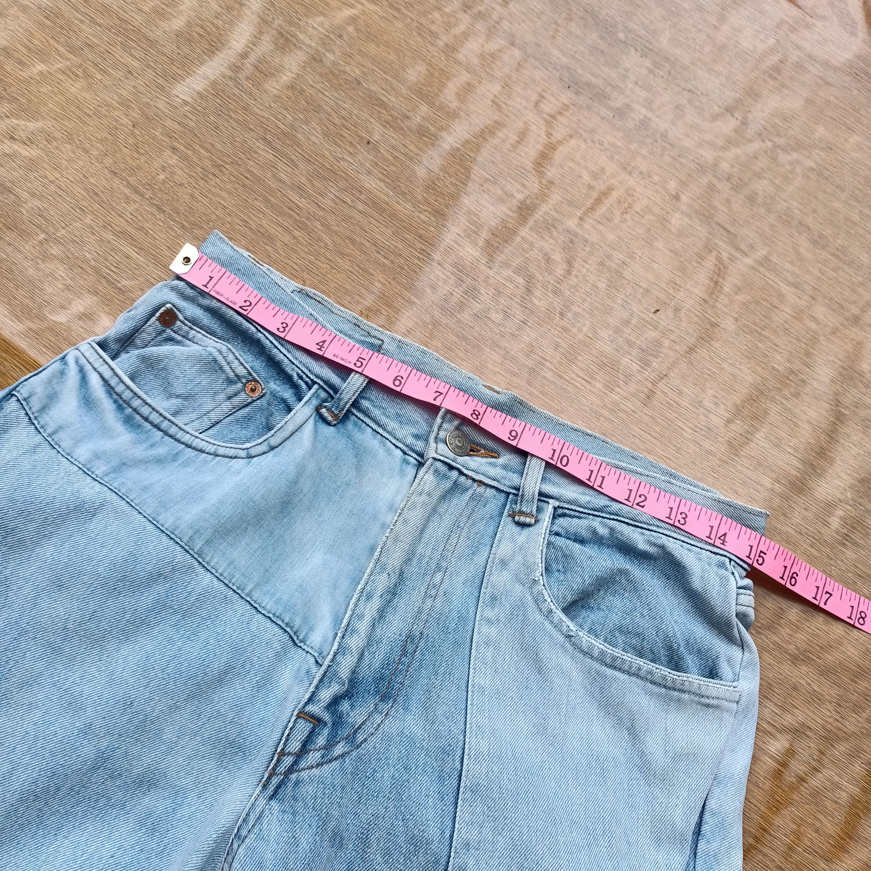 Blue Blue Japan Vintage iron HR. Market patchwork wide leg jeans Size US 30 / EU 46 - 10 Thumbnail