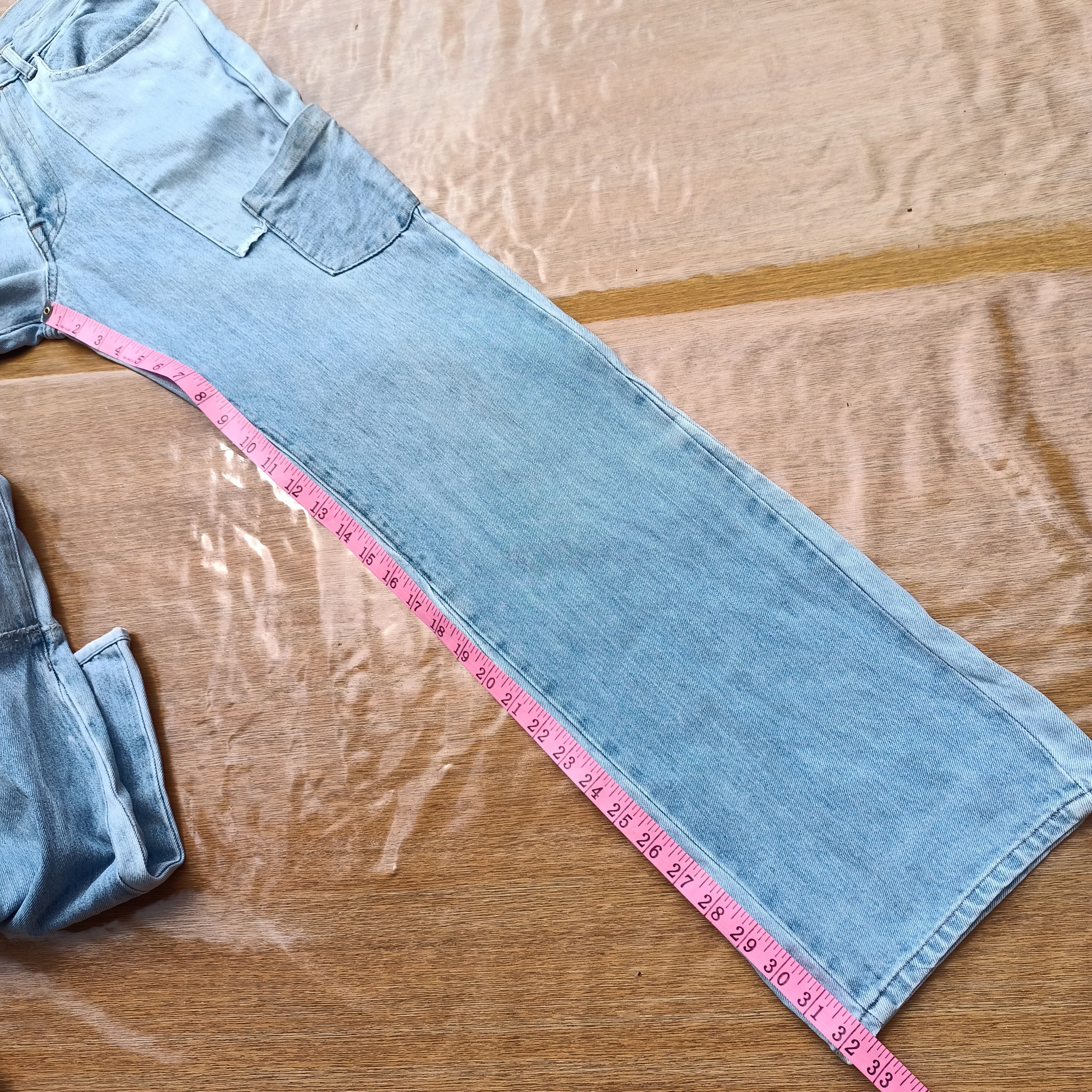 Blue Blue Japan Vintage iron HR. Market patchwork wide leg jeans Size US 30 / EU 46 - 13 Thumbnail