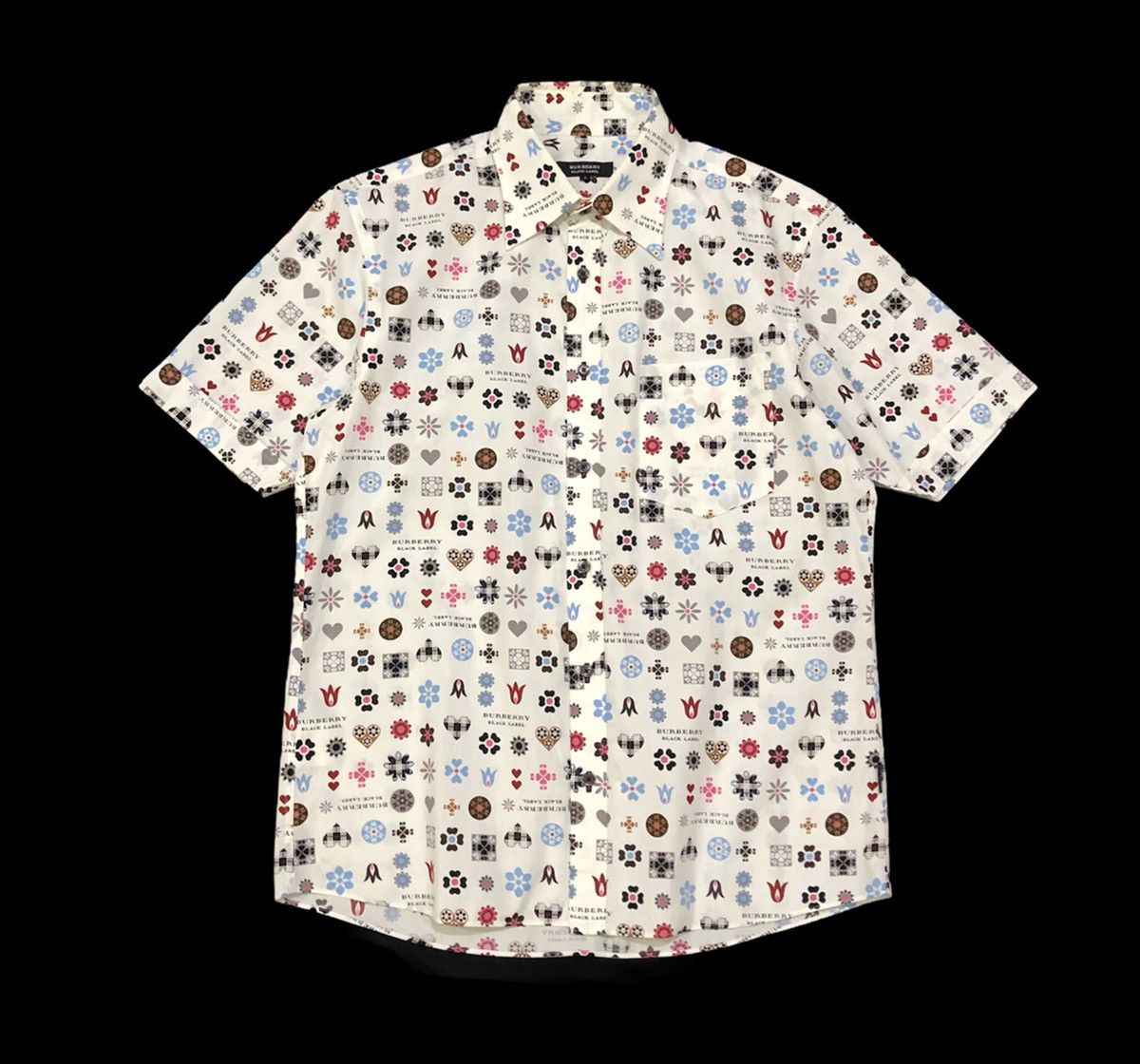 Burberry Burberry BlackLabel Spell Out Over Print Shirt Size US S / EU 44-46 / 1 - 1 Thumbnail