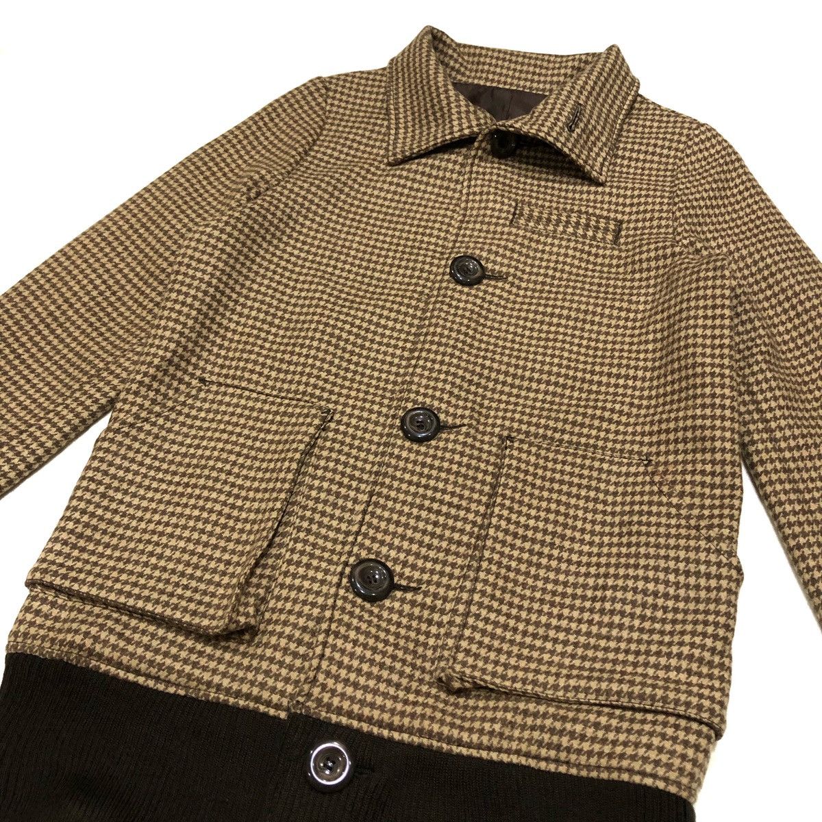 Japanese Brand Wool Houndstooth Jacket Style For Women Size M / US 6-8 / IT 42-44 - 3 Thumbnail