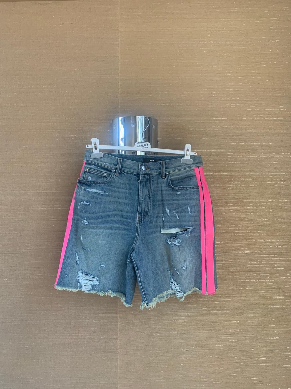 Thrasher Denim Track Shorts in Vintage / Neon Pink