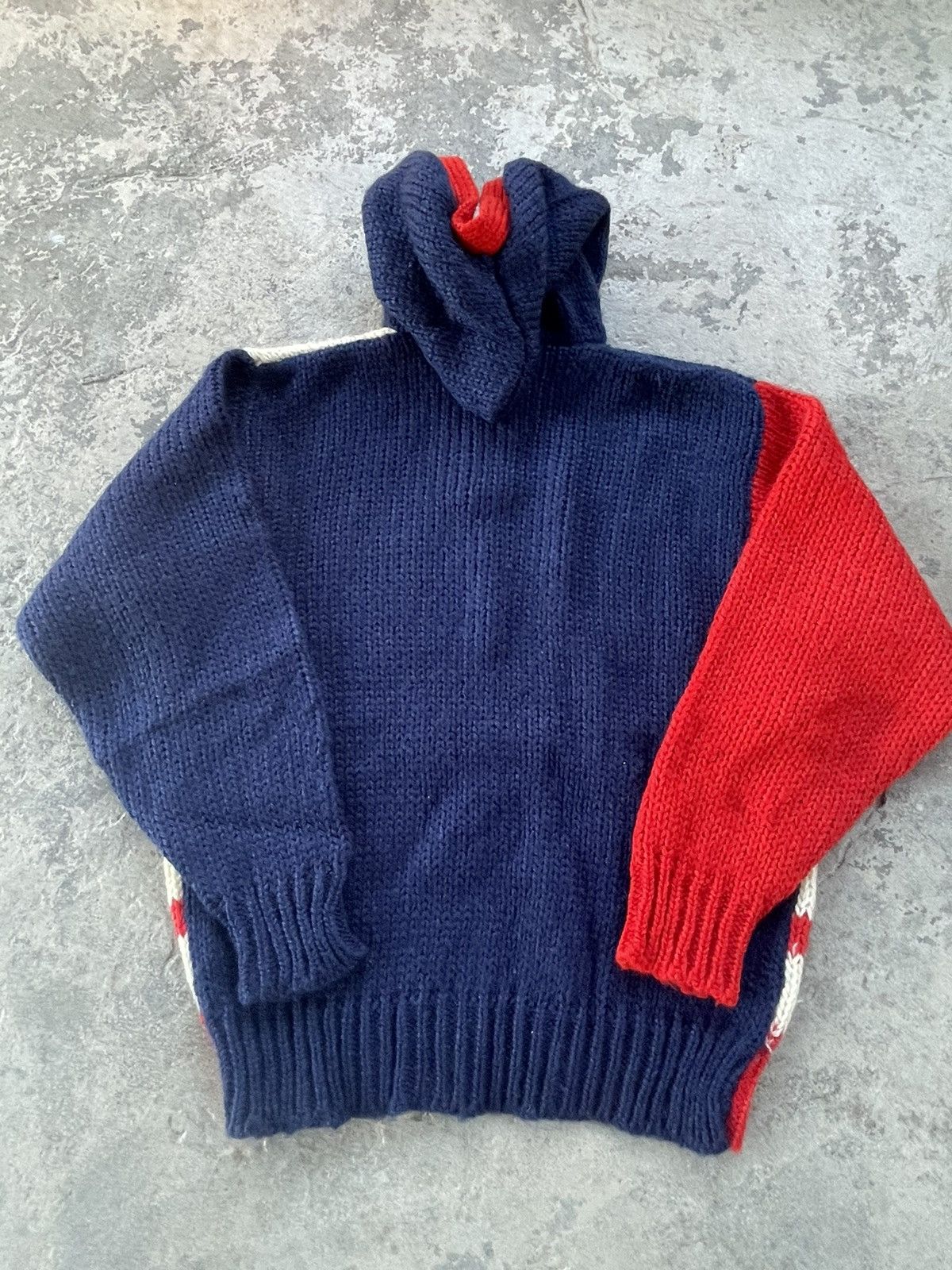 Vintage American Flag Knit Hoodie Size US M / EU 48-50 / 2 - 3 Thumbnail