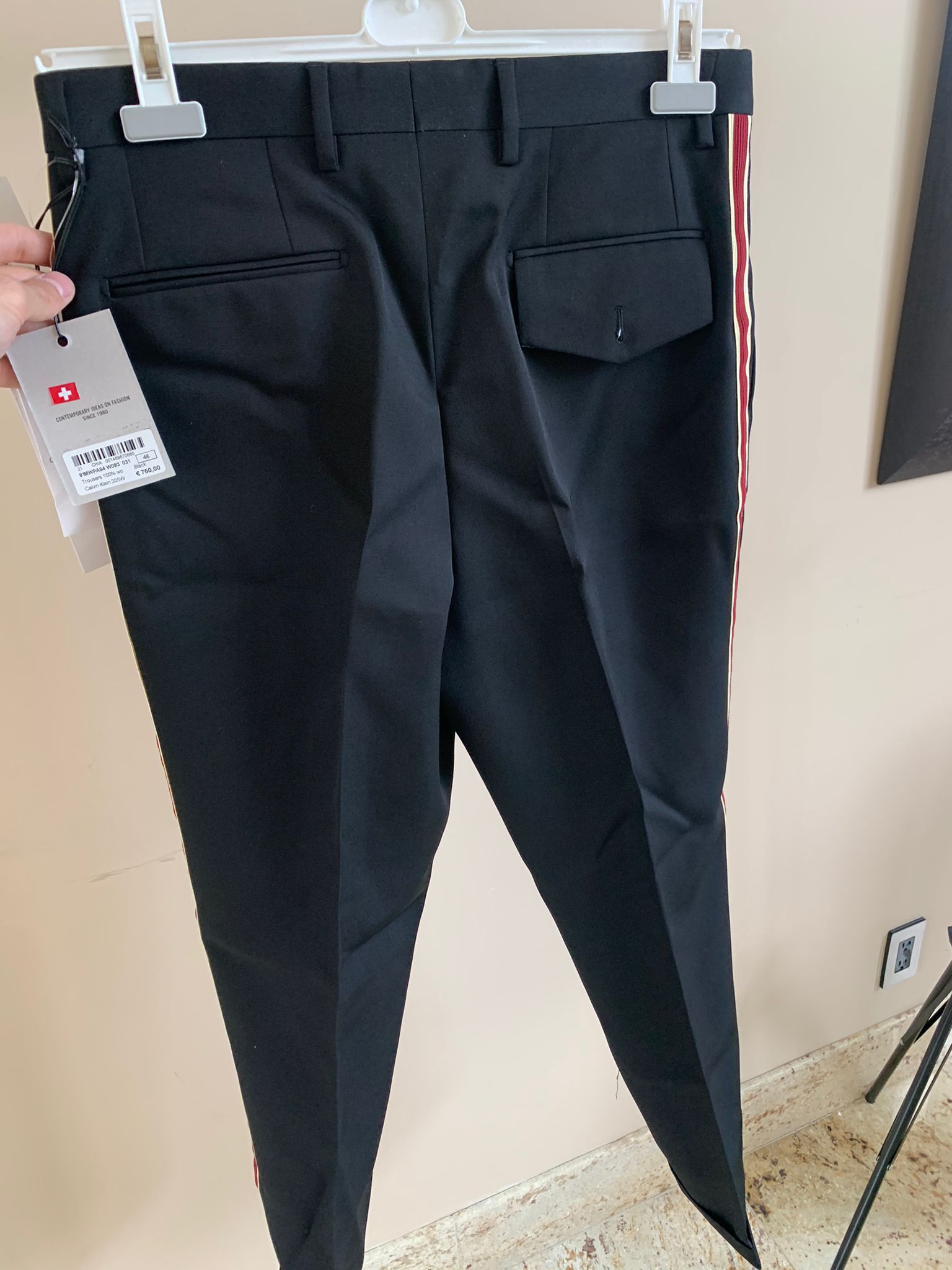 Calvin Klein 205W39NYC Gabardine Pants With Trim in Black color Size US 32 / EU 48 - 6 Thumbnail