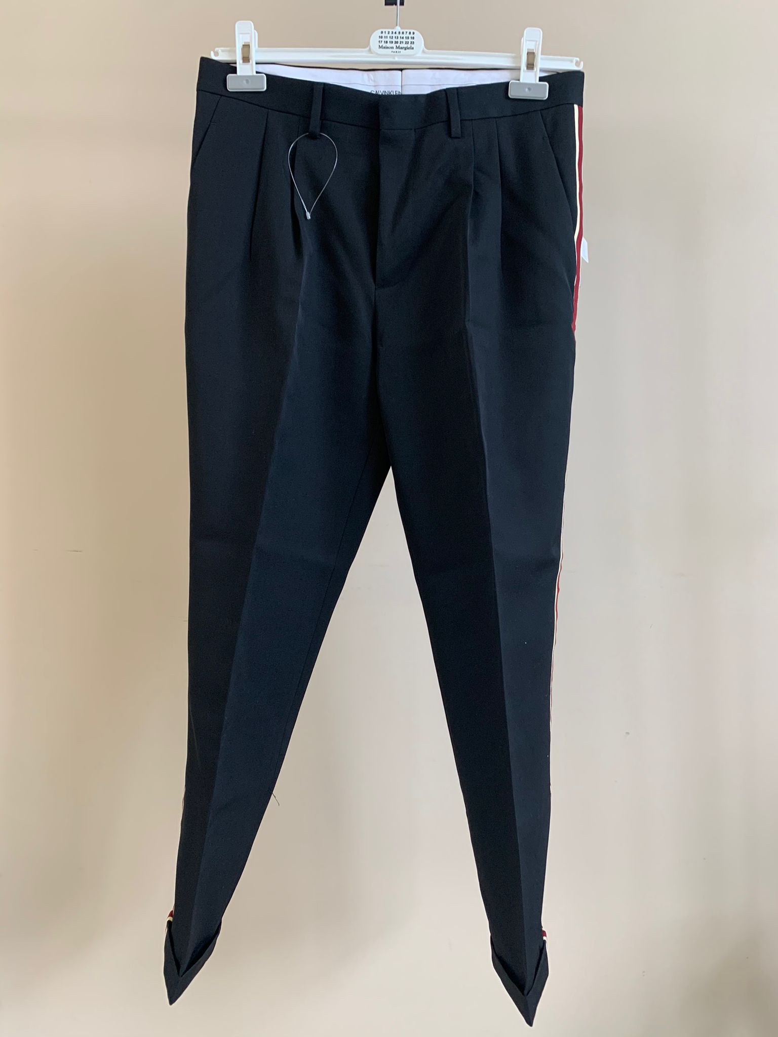 Gabardine Pants With Trim in Black color