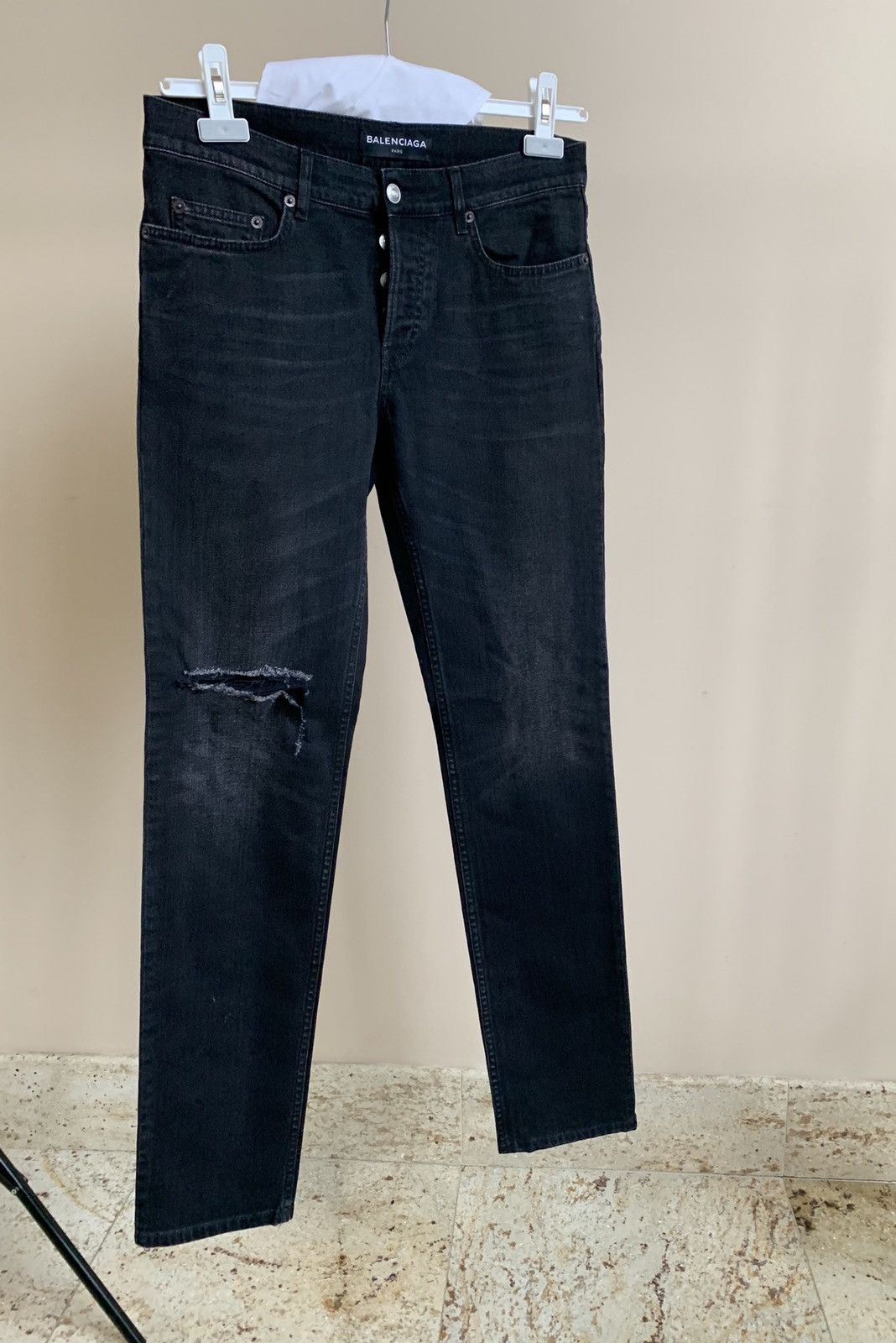 Balenciaga SS18 Knee Slit Denim in Black Size US 29 - 16 Thumbnail