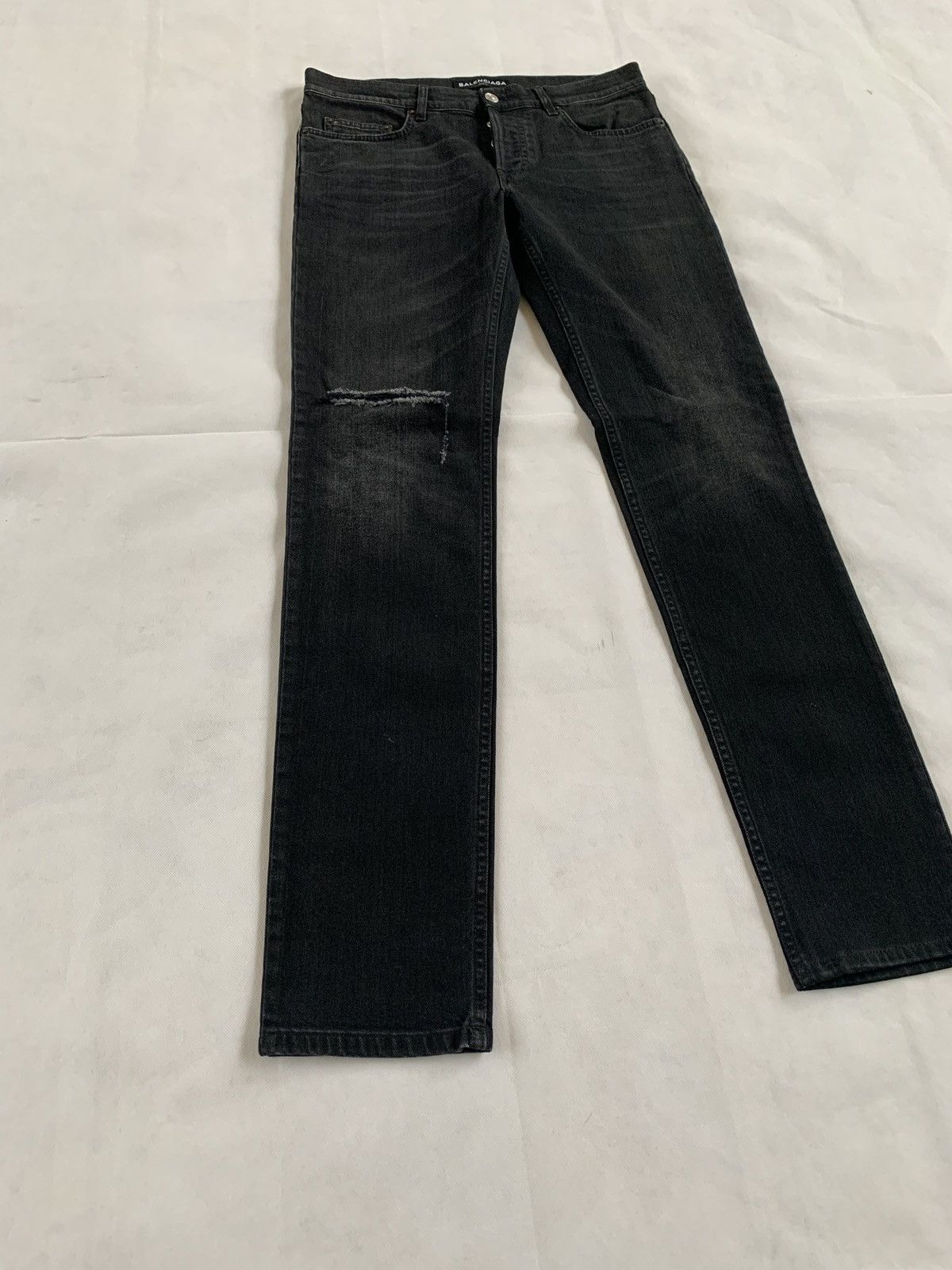 Balenciaga SS18 Knee Slit Denim in Black Size US 29 - 5 Thumbnail