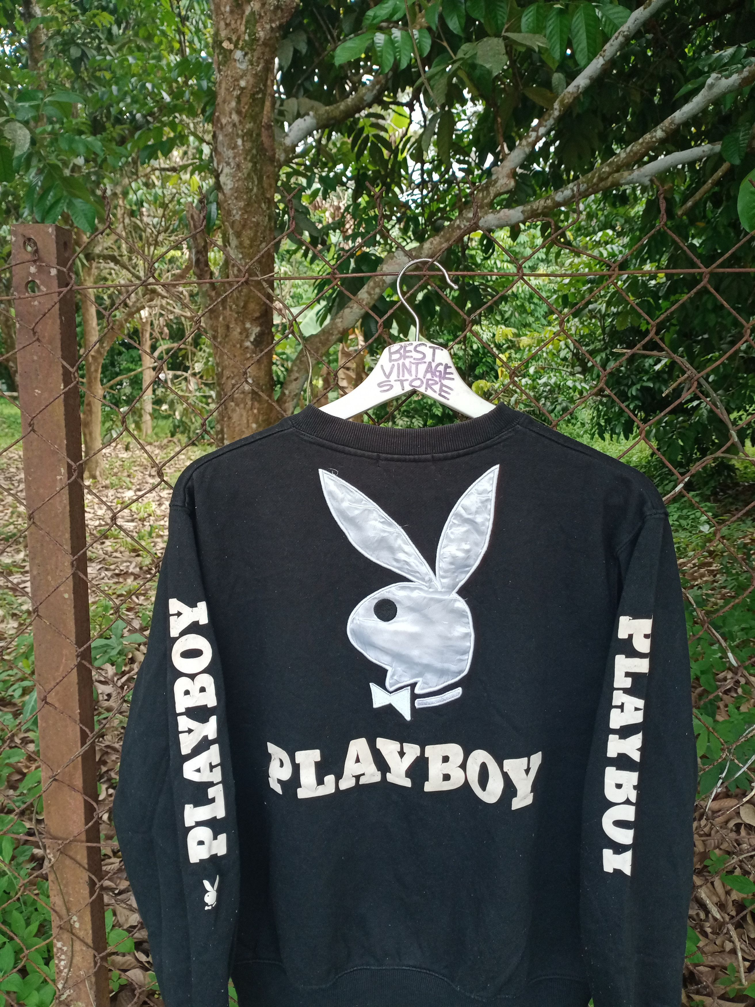 Playboy Vintage 90s Playboy Big Logo Croptop Sweatshirt Size US S / EU 44-46 / 1 - 2 Thumbnail