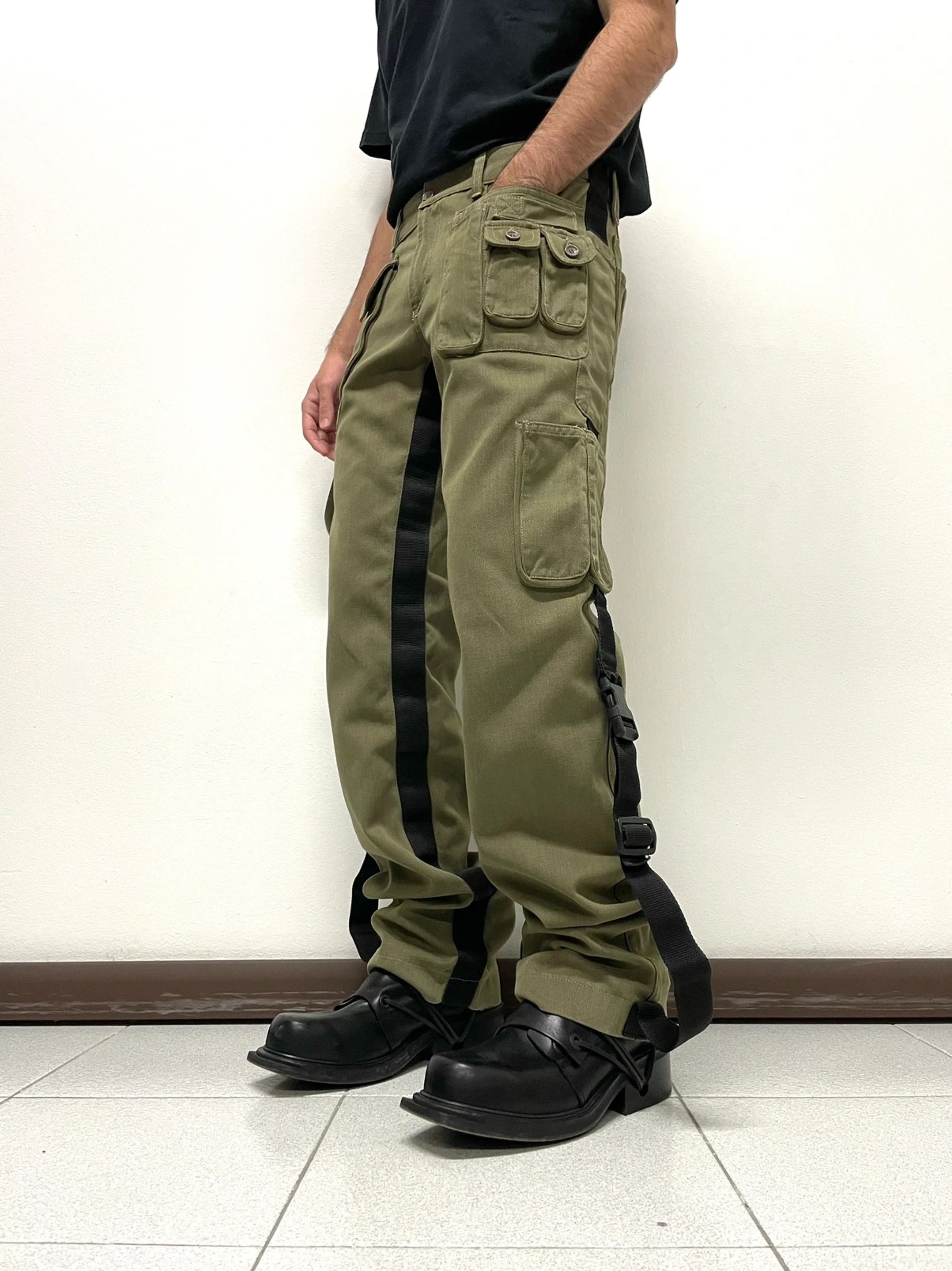 Dolce & Gabbana Dolce Gabbana Cargo Pants Bondage 2003 D&G Black Green Size US 30 / EU 46 - 2 Thumbnail