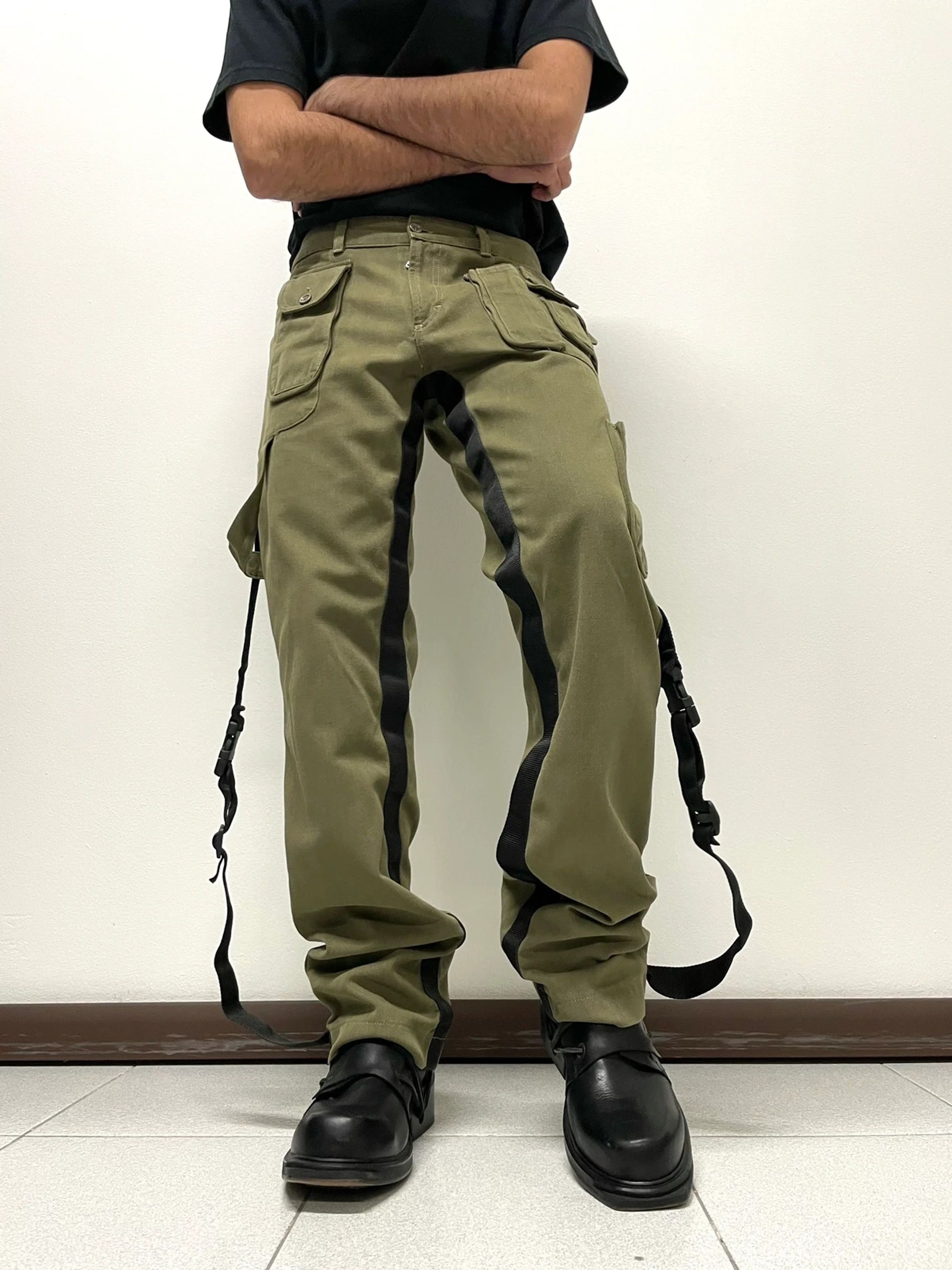 Dolce & Gabbana Dolce Gabbana Cargo Pants Bondage 2003 D&G Black Green Size US 30 / EU 46 - 4 Thumbnail