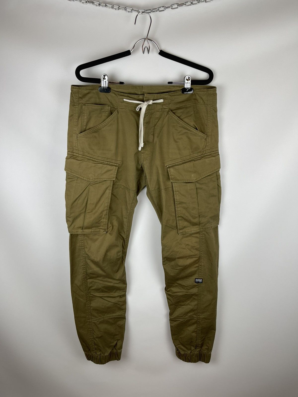 Image of G Star Raw x Gstar G-Star Raw Vintage Rovic Sp Slim Cuffed Cargo Travis Style in Brown (Size 33)