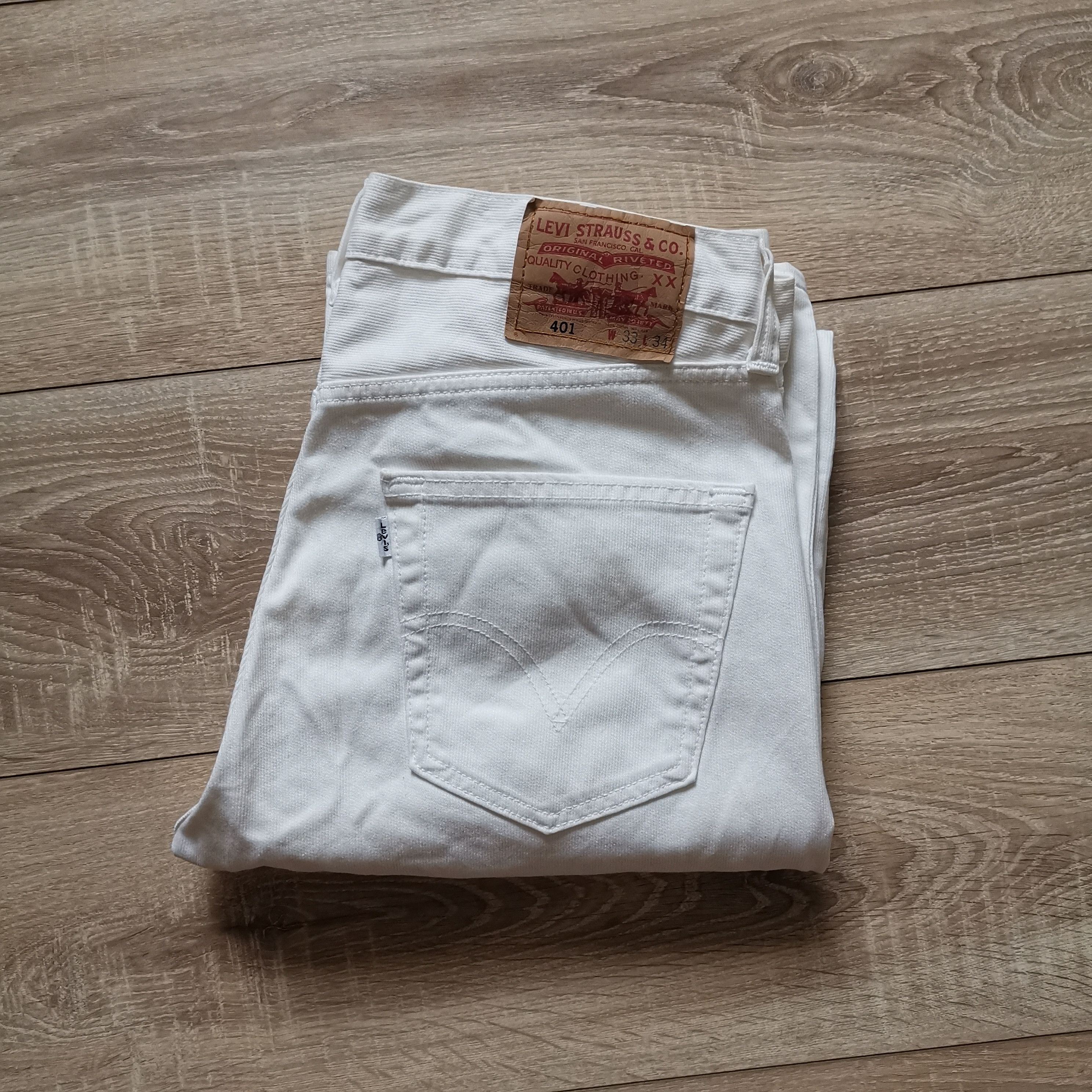 Levi's 401 Rare Vintage white denim jeans