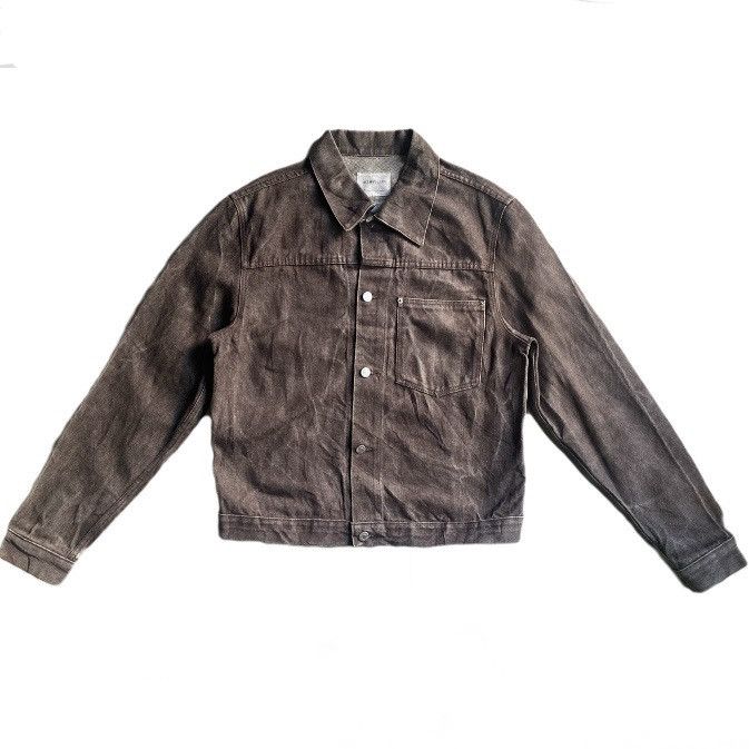image of 2002 Helmut Lang Brown Raw Denim Trucker Jacket, Men's (Size Medium)