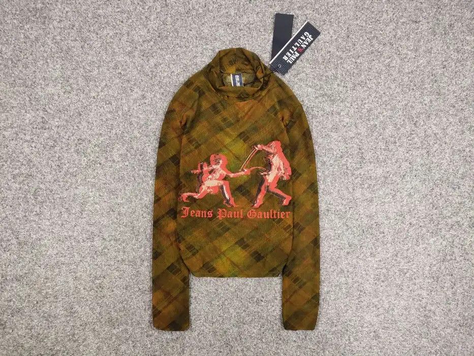 Jean Paul Gaultier 💥 New Jean Paul Gaultier long sleeve fencing print mesh top Size L / US 10 / IT 46 - 1 Thumbnail