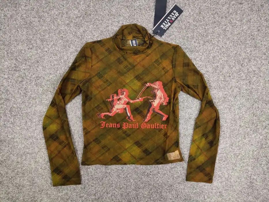 Jean Paul Gaultier 💥 New Jean Paul Gaultier long sleeve fencing print mesh top Size L / US 10 / IT 46 - 5 Thumbnail