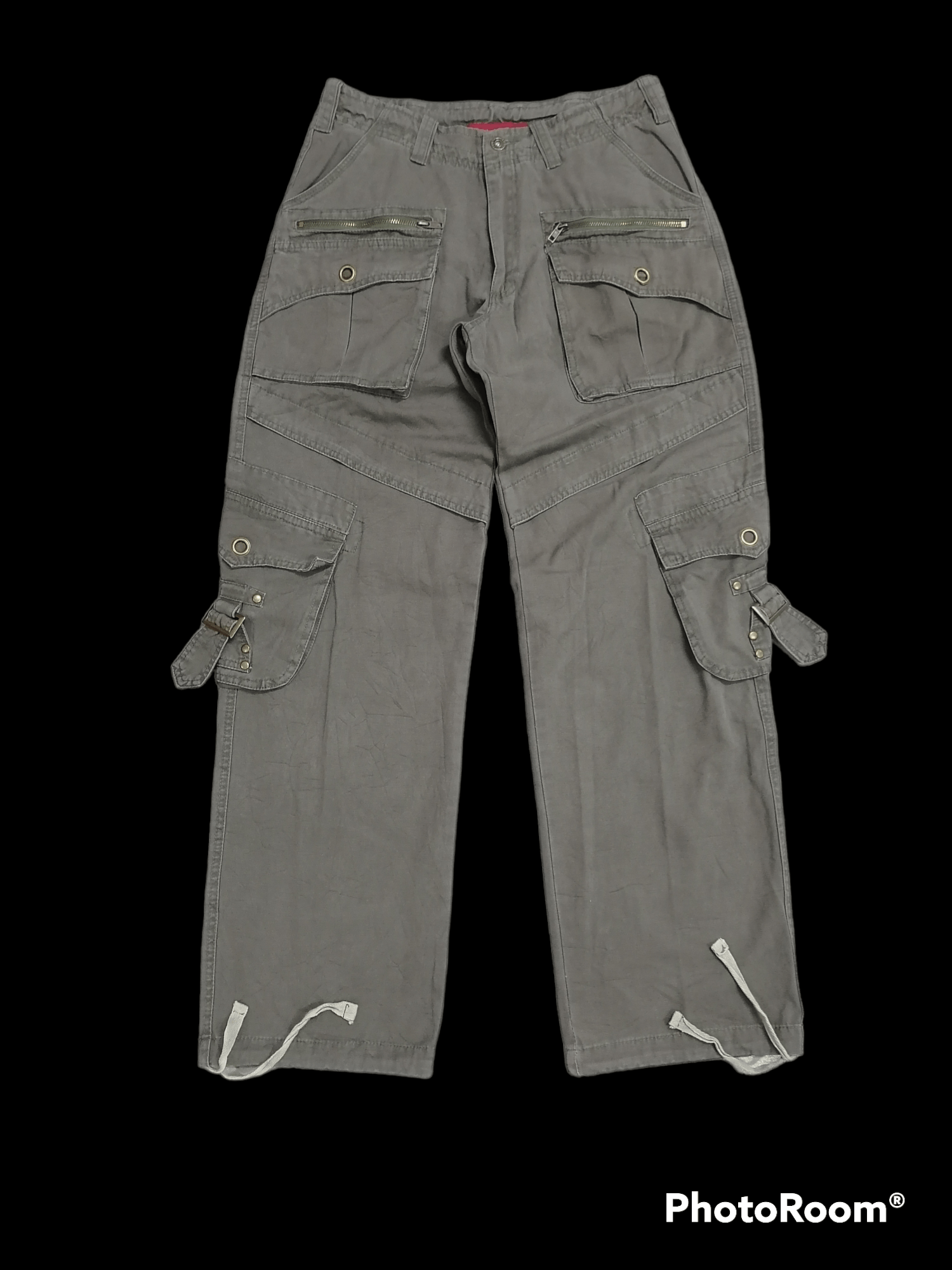 image of 20471120 x Archival Clothing Denim Exchange Multipocket Tactical Parachute Cargo Pants in Green Oli