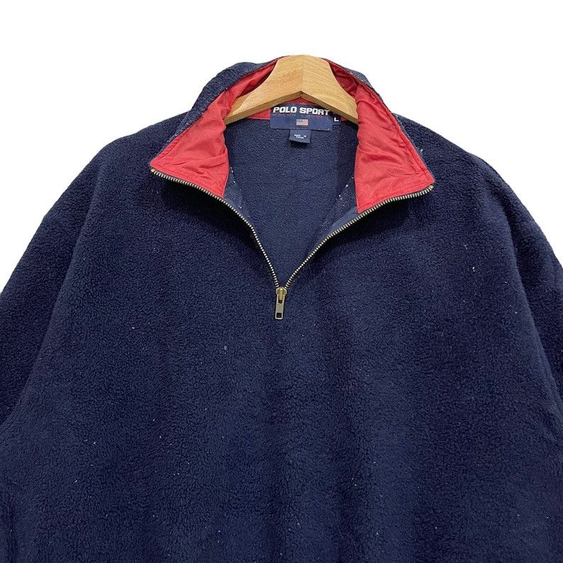 Polo Ralph Lauren × RRL Ralph Lauren × Vintage Vintage Polo Sportsman Ralph Lauren Quarter Zipper Sweater Size US L / EU 52-54 / 3 - 3 Thumbnail