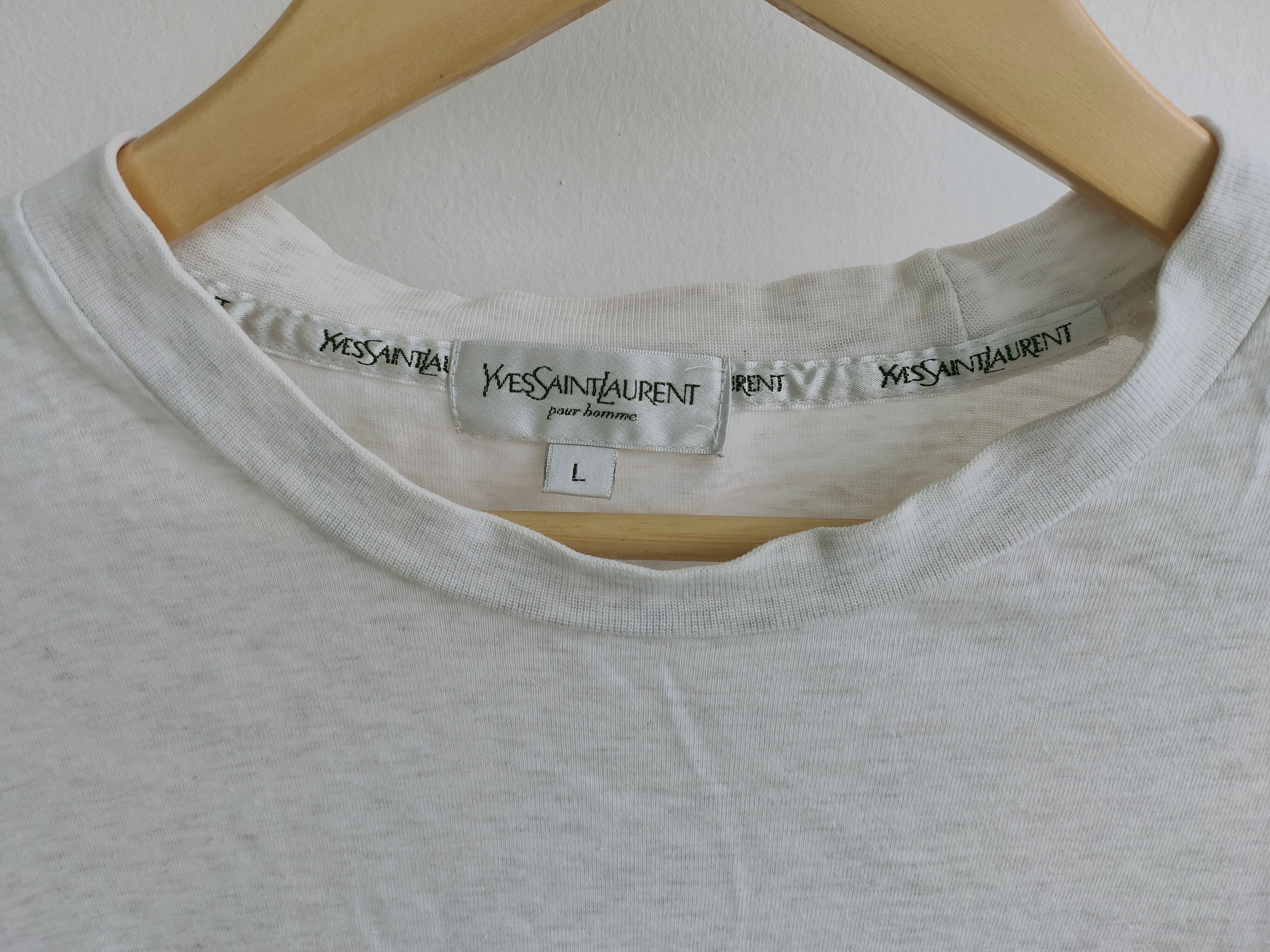 Yves Saint Laurent YSL Pour Homme Big Logo Spell out T-shirt Size US L / EU 52-54 / 3 - 4 Thumbnail