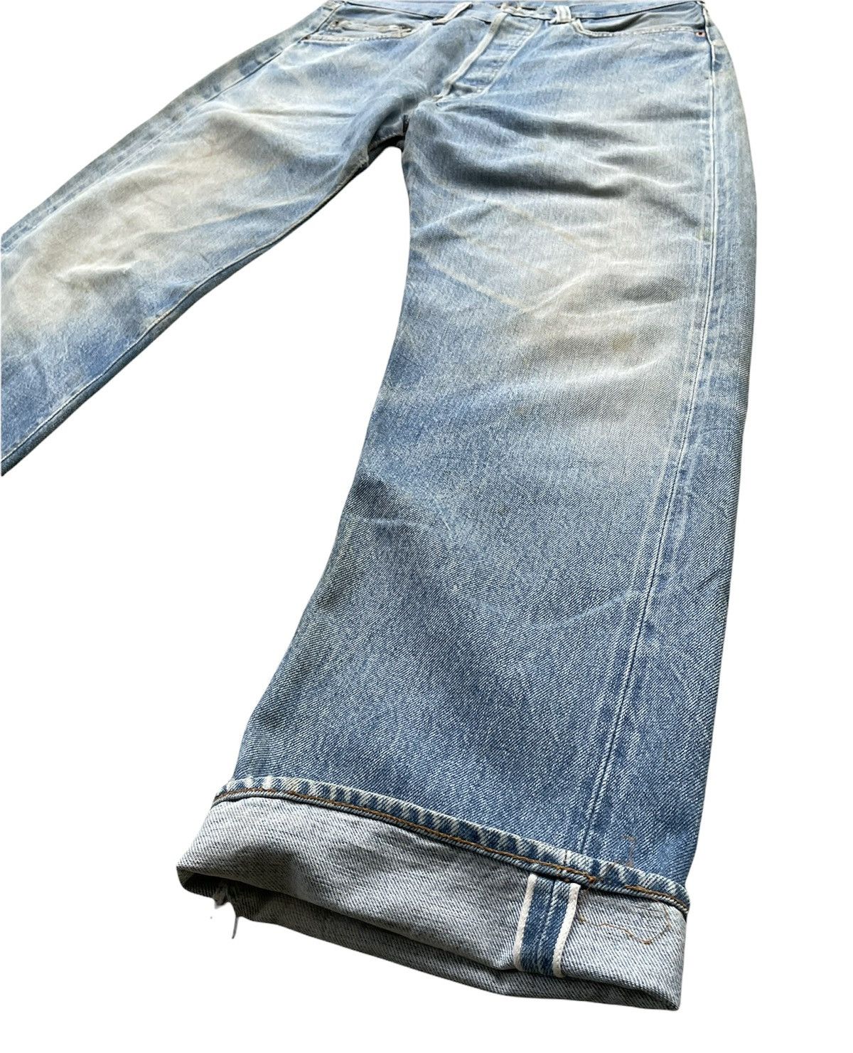 Levi's Vintage Levis 501e Redline 1977 Aging Faded Wash Denim Size US 32 / EU 48 - 2 Thumbnail