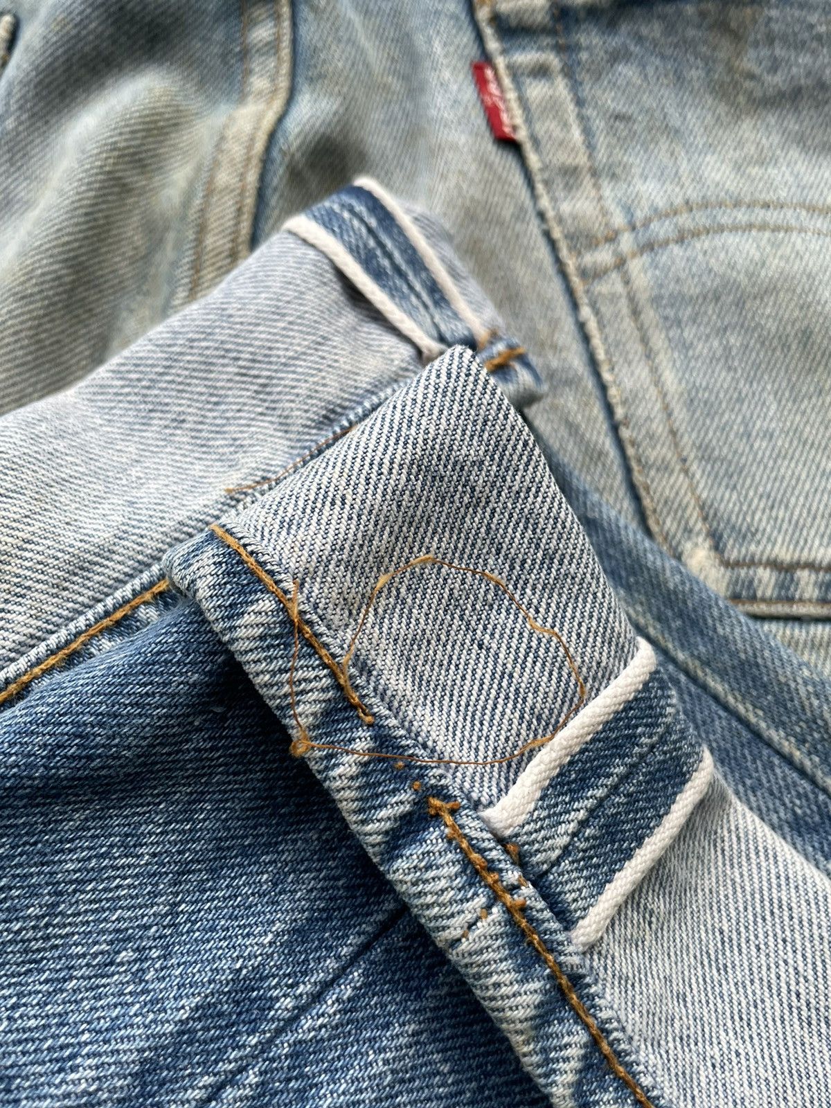 Levi's Vintage Levis 501e Redline 1977 Aging Faded Wash Denim Size US 32 / EU 48 - 8 Thumbnail
