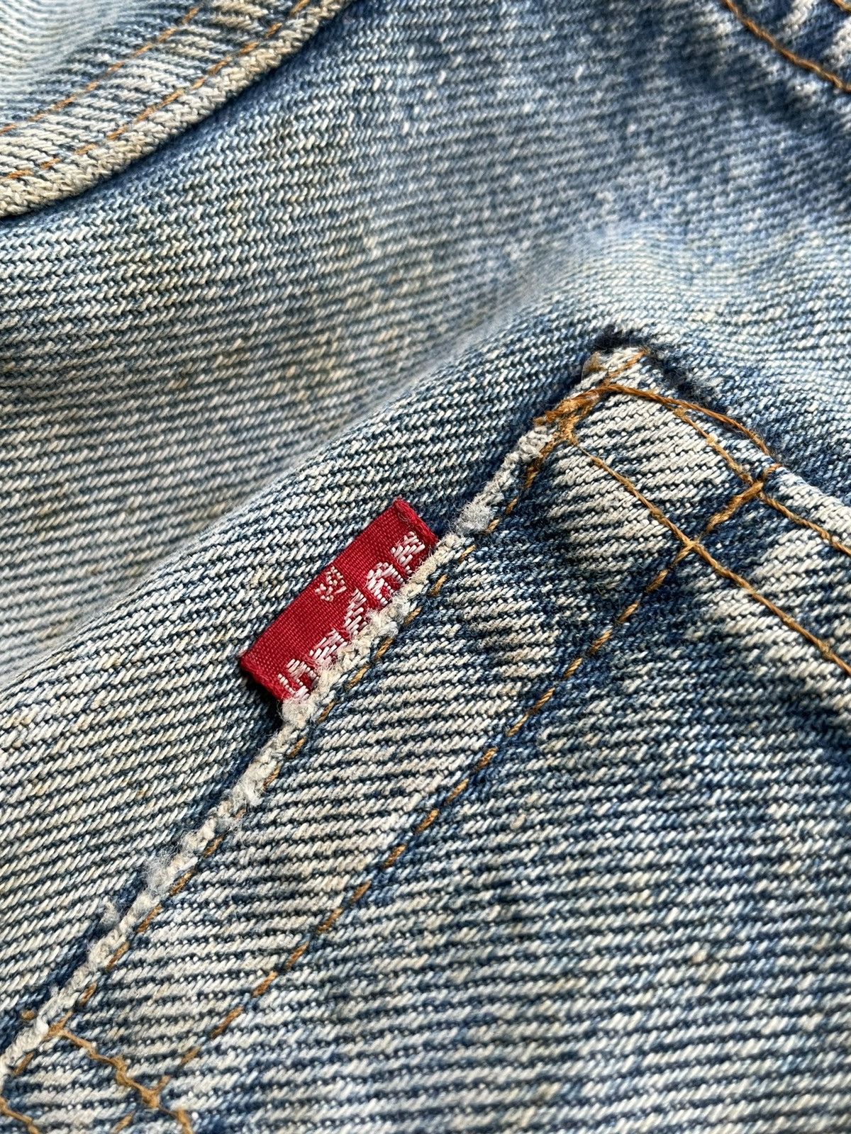 Levi's Vintage Levis 501e Redline 1977 Aging Faded Wash Denim Size US 32 / EU 48 - 10 Thumbnail