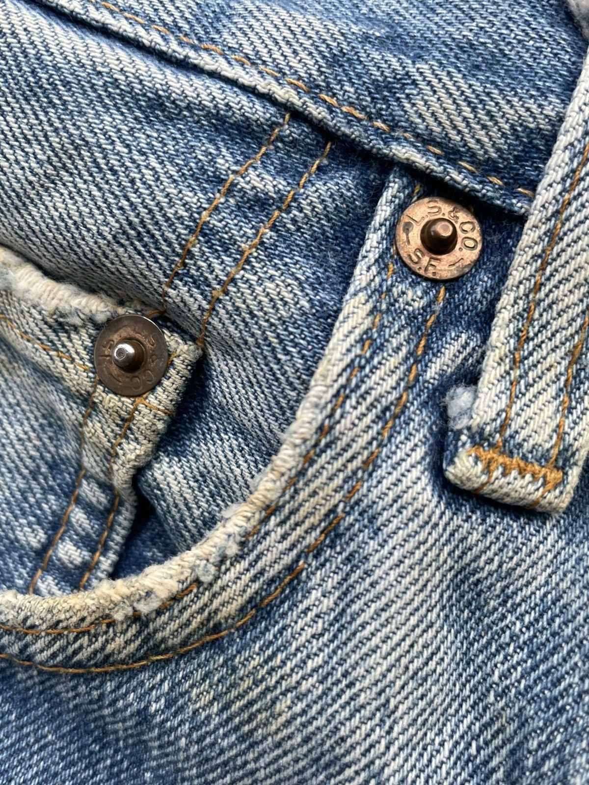 Levi's Vintage Levis 501e Redline 1977 Aging Faded Wash Denim Size US 32 / EU 48 - 15 Thumbnail