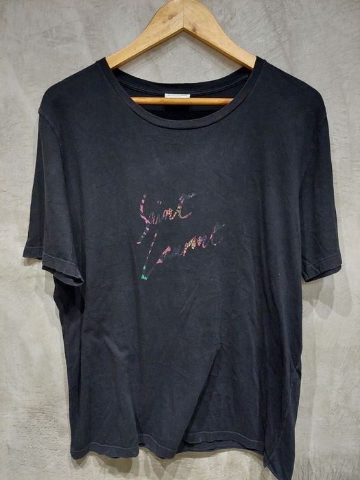 Saint laurent script tee online