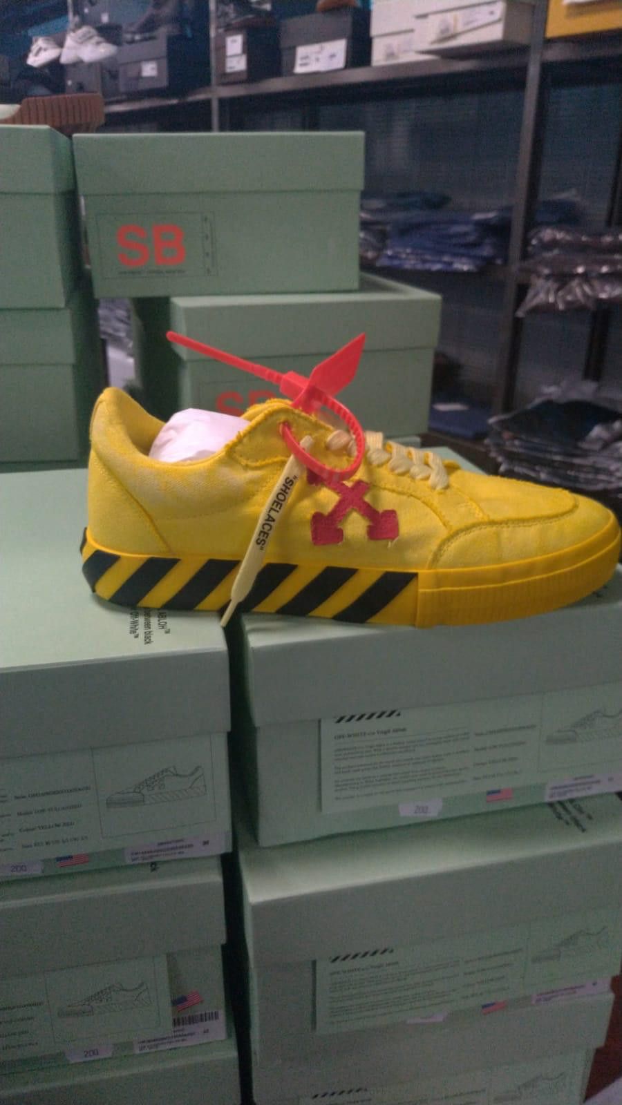 image of Off White Low Top Sneakers In Yellow, Men's (Size 8)