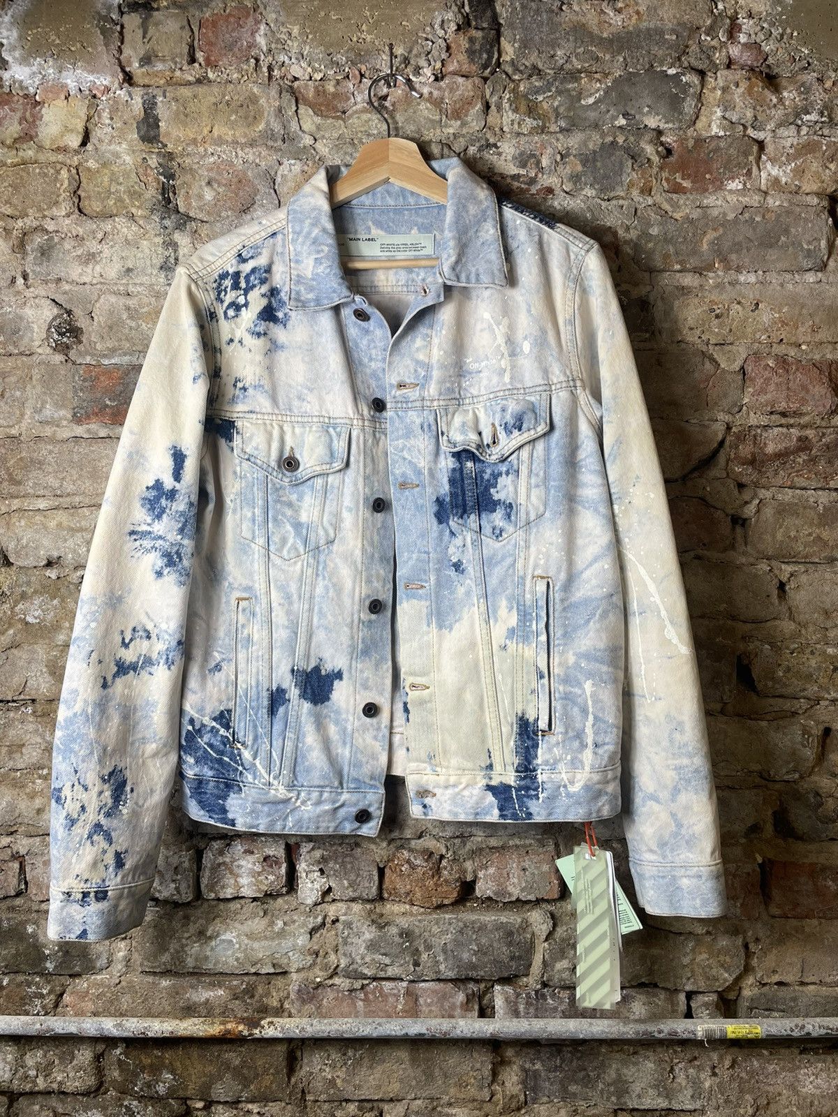 Pre-owned Off-white Denim Jacket Size M Used In Blue