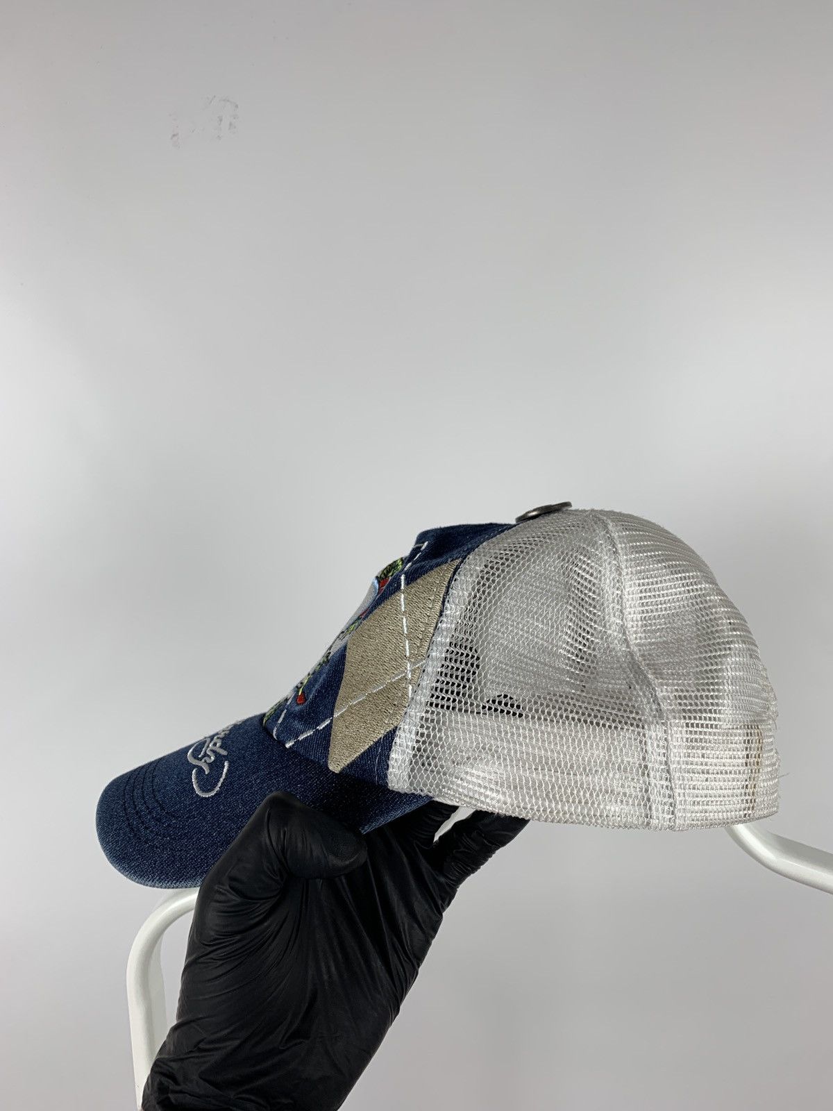 Christian Audigier Vintage Ed Hardy Christian Audigier Skull Rose Denim Cap Size ONE SIZE - 12 Thumbnail