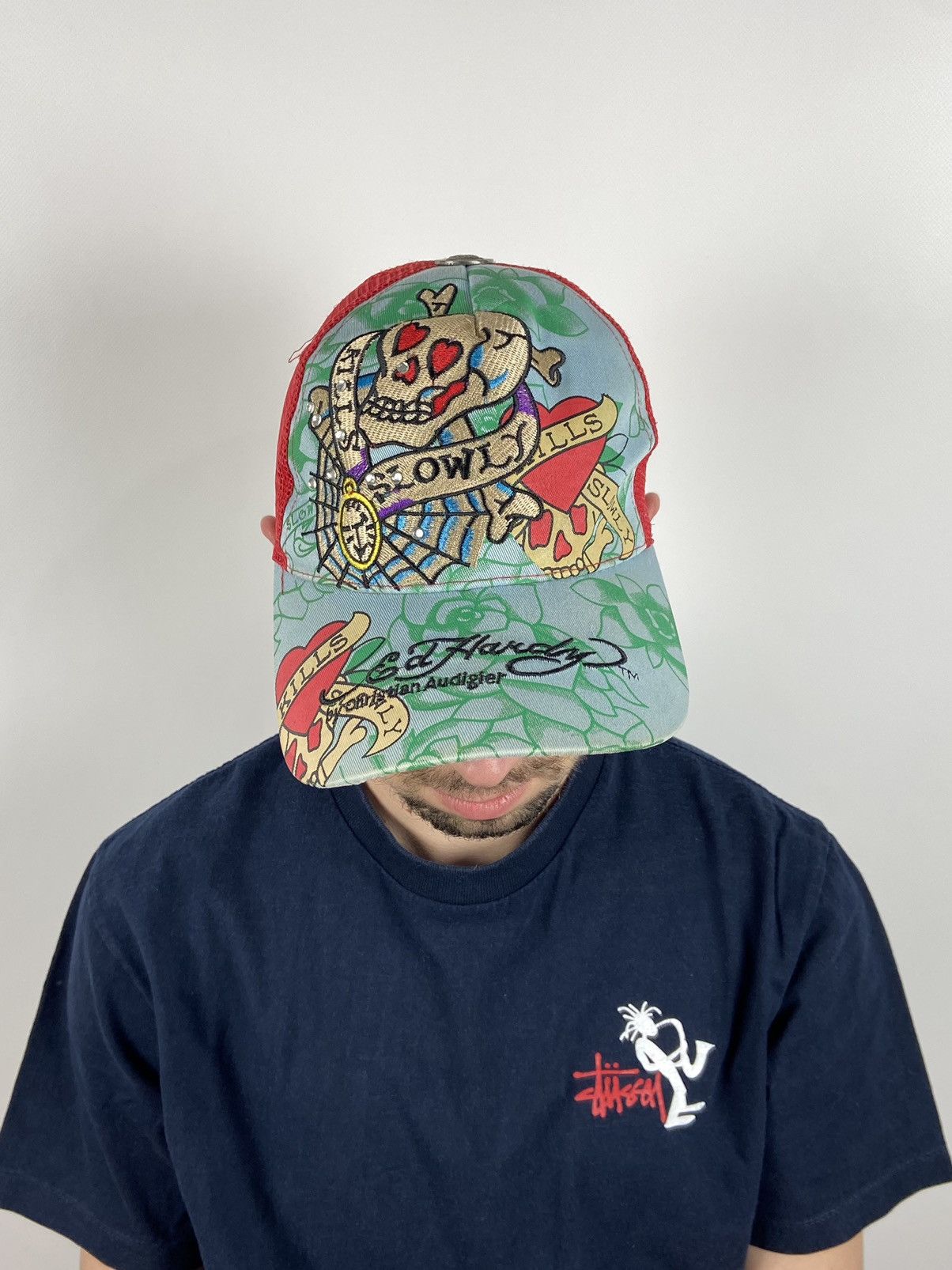 Christian Audigier Vintage Ed Hardy Christian Audigier Skull Kills Love Cap Size ONE SIZE - 4 Thumbnail