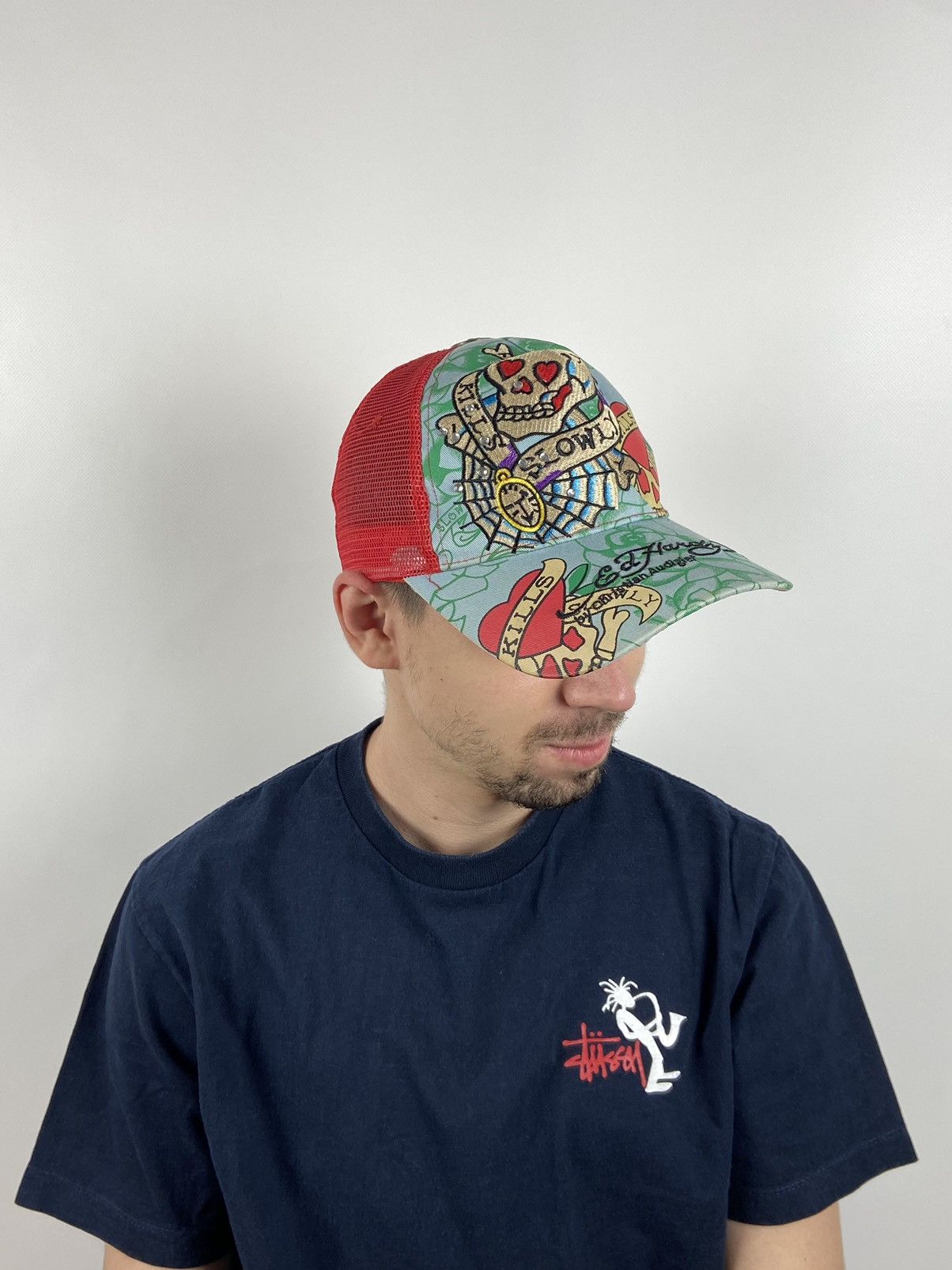 Vintage Ed Hardy Christian Audigier Skull Kills Love Cap