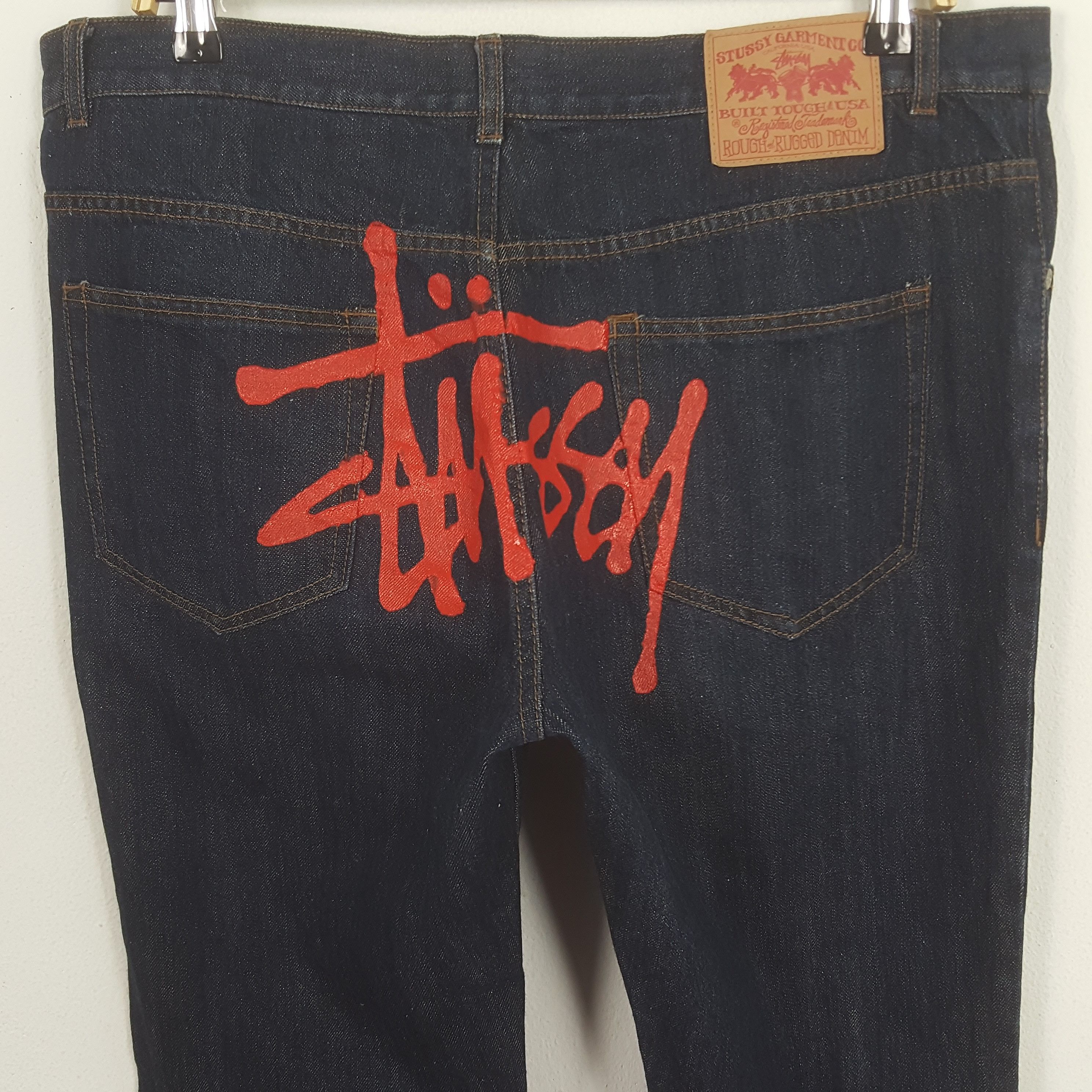 Stussy × Vintage Vintage Stussy Streetwear Style Custom Logo Denim Jeans Size US 37 - 2 Thumbnail