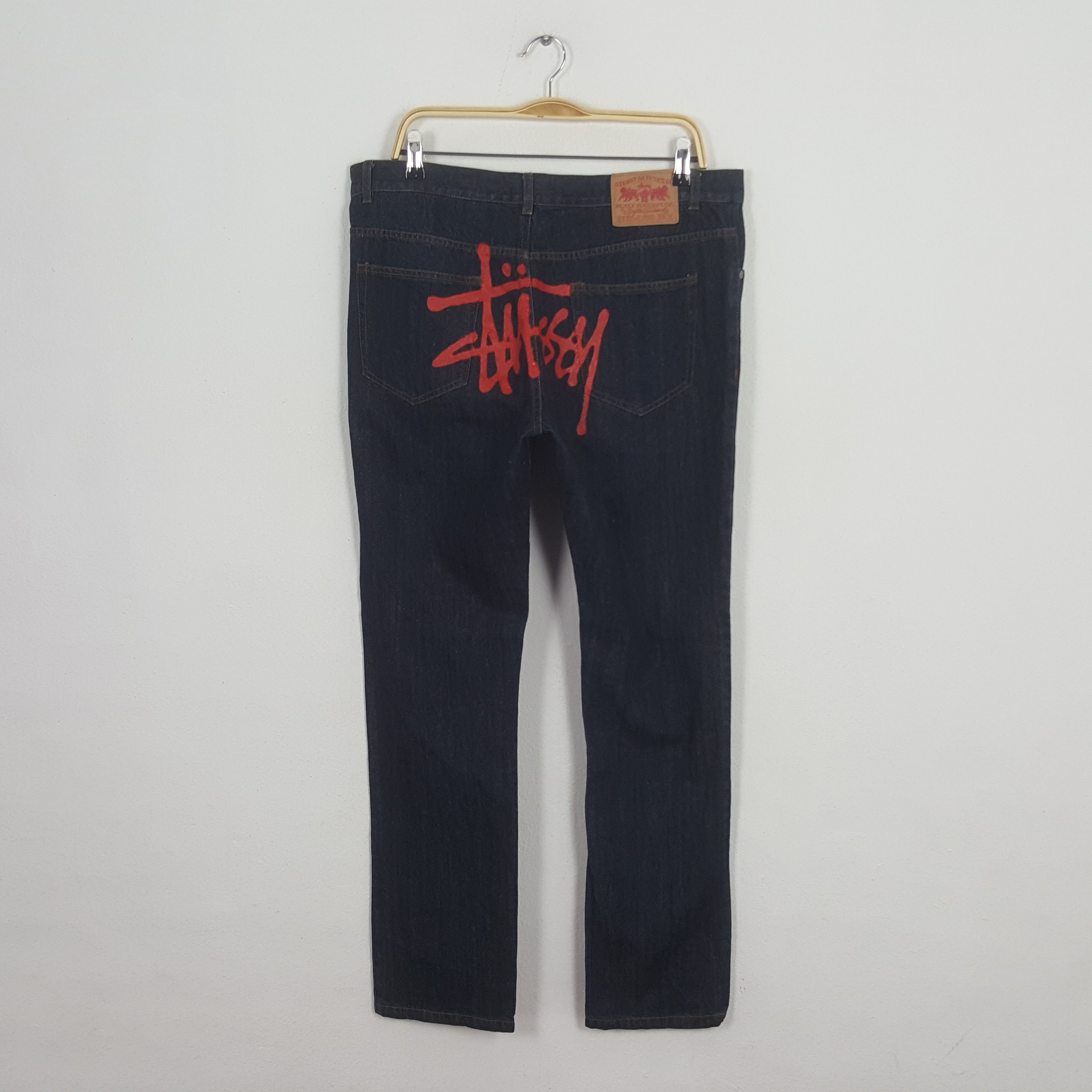 Vintage Stussy Streetwear Style Custom Logo Denim Jeans