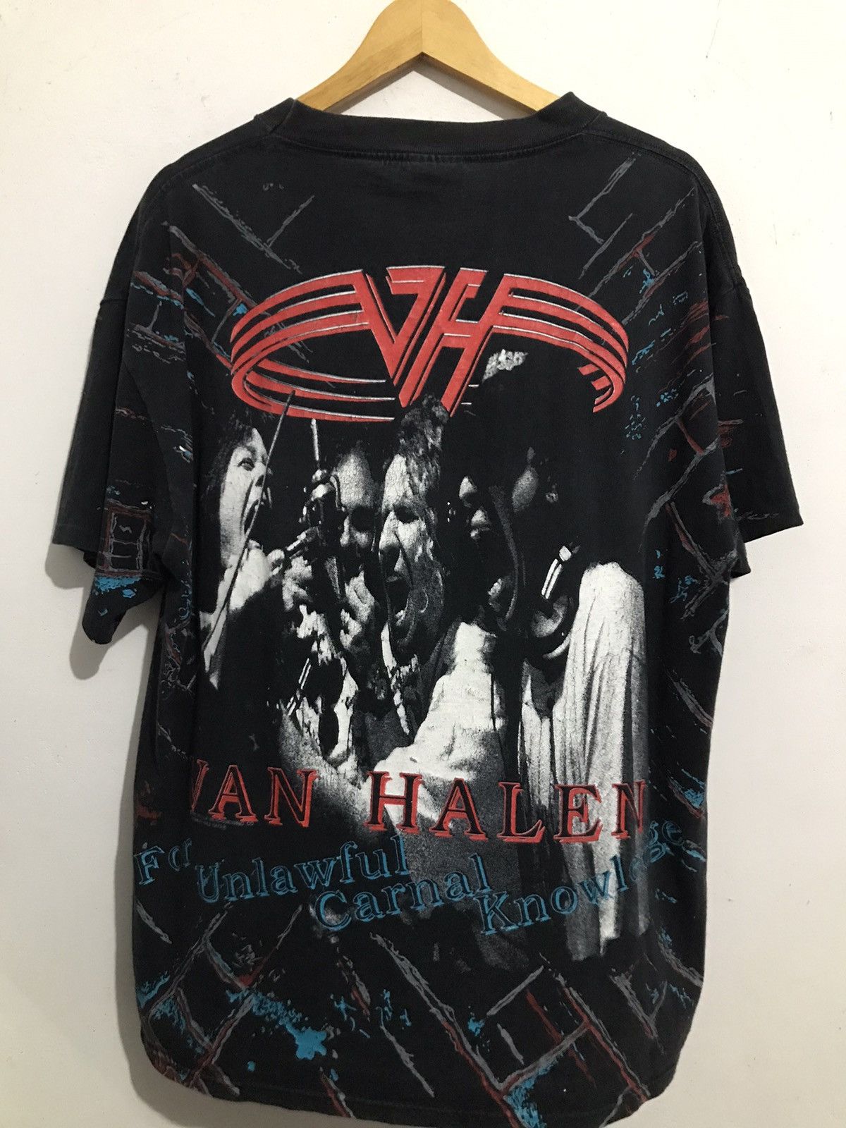 Vintage 💸BINDINGOFFER💸Vintage 1991 Van Halen All Over Print Size US XL / EU 56 / 4 - 2 Thumbnail