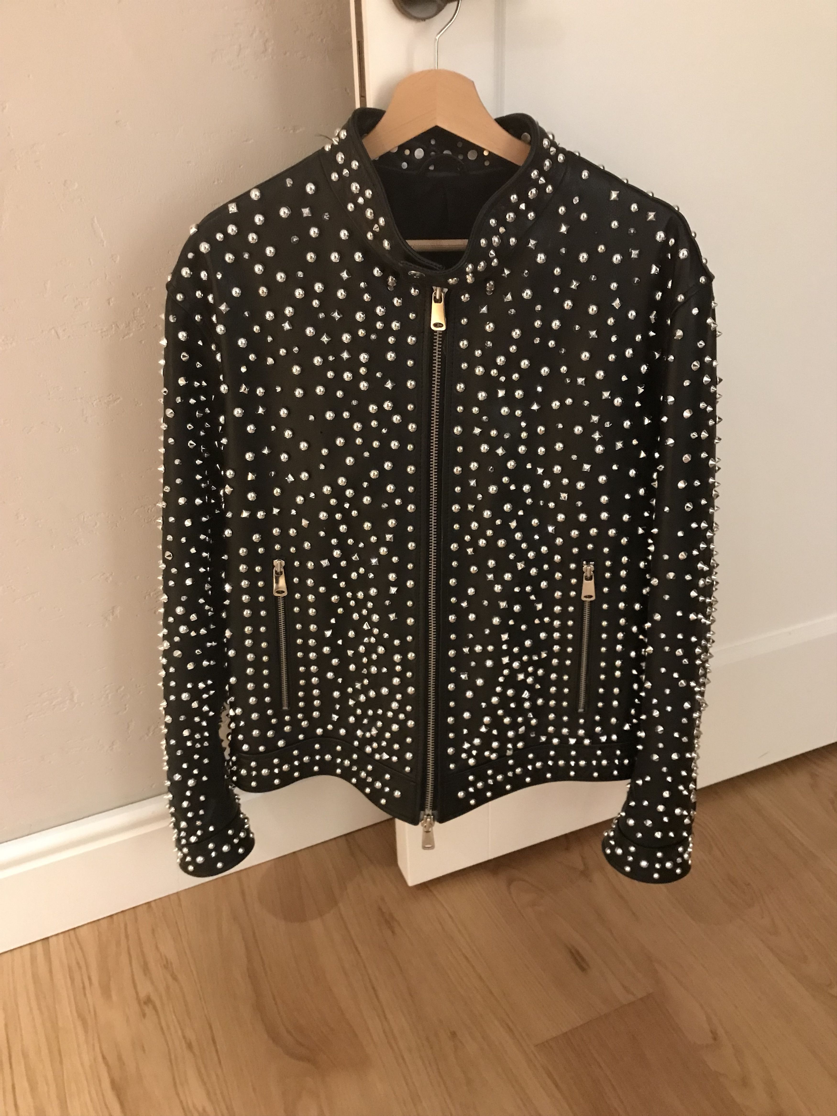 Custom-Studded Leather Jacket