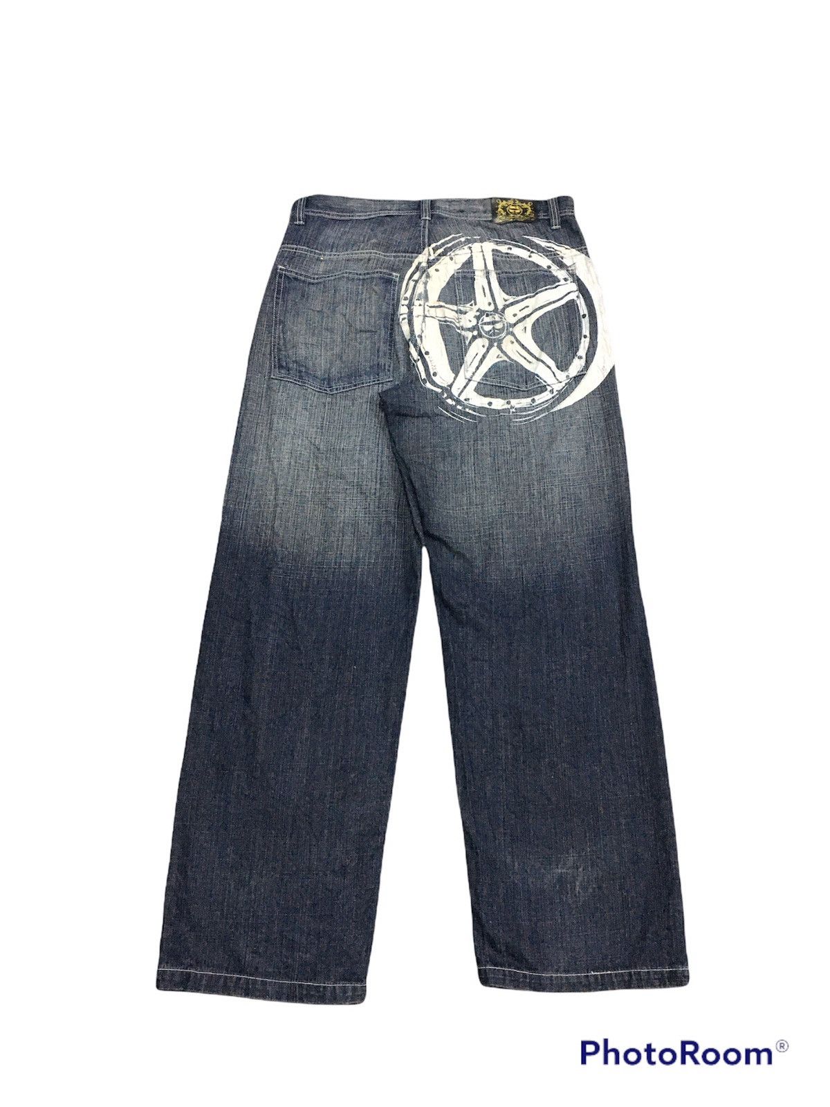 Japanese Brand × Vintage Japanese Brand Lowrider Distressed Denim Big Logo Painted Size US 36 / EU 52 - 2 Thumbnail