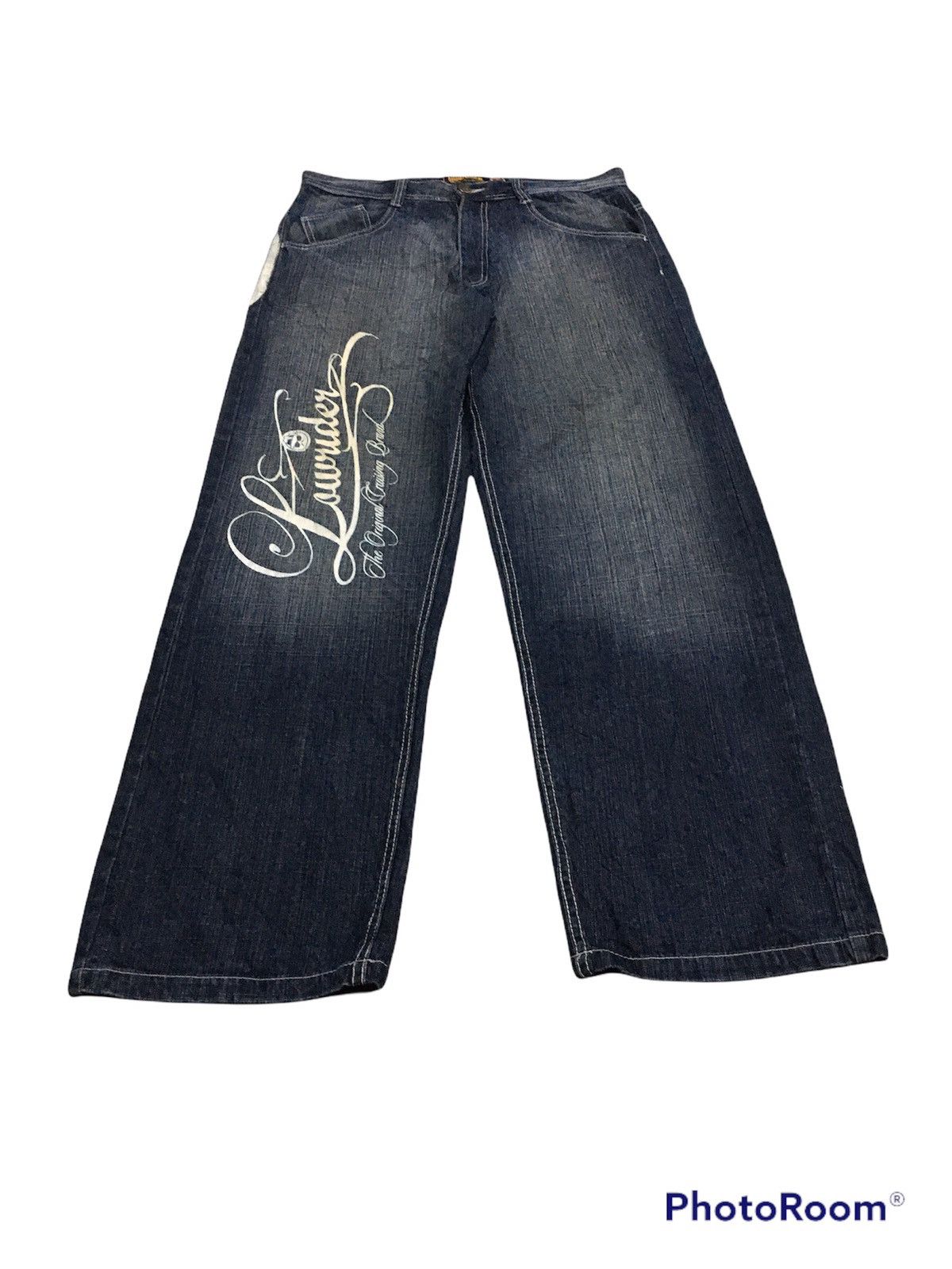 Japanese Brand × Vintage Japanese Brand Lowrider Distressed Denim Big Logo Painted Size US 36 / EU 52 - 4 Thumbnail