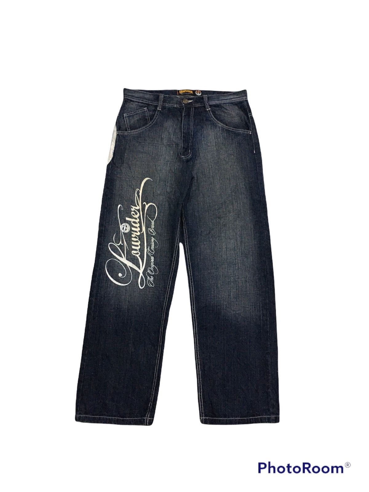 Japanese Brand × Vintage Japanese Brand Lowrider Distressed Denim Big Logo Painted Size US 36 / EU 52 - 6 Thumbnail