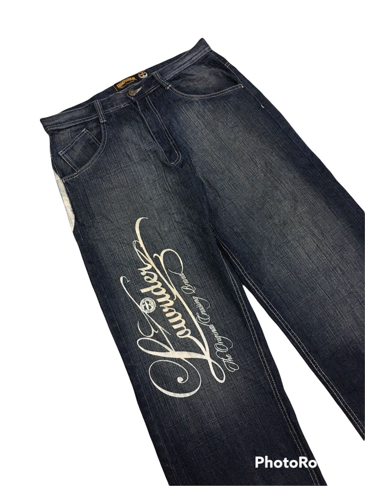 Japanese Brand × Vintage Japanese Brand Lowrider Distressed Denim Big Logo Painted Size US 36 / EU 52 - 5 Thumbnail